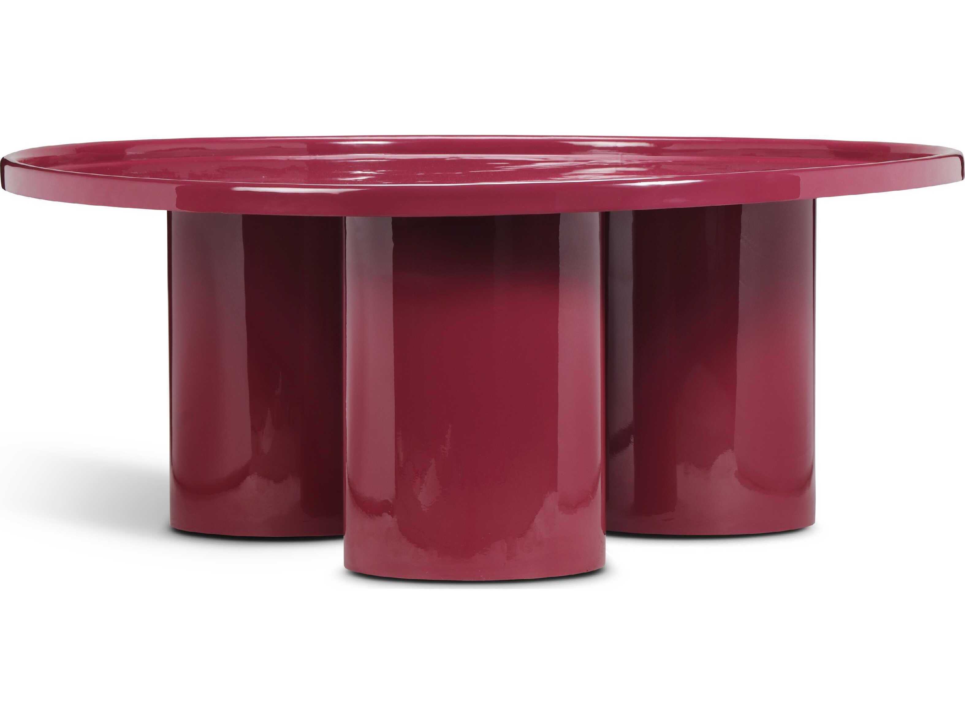 Urbia Eclat Sofia Enamel Round Metal Plum Coffee Table