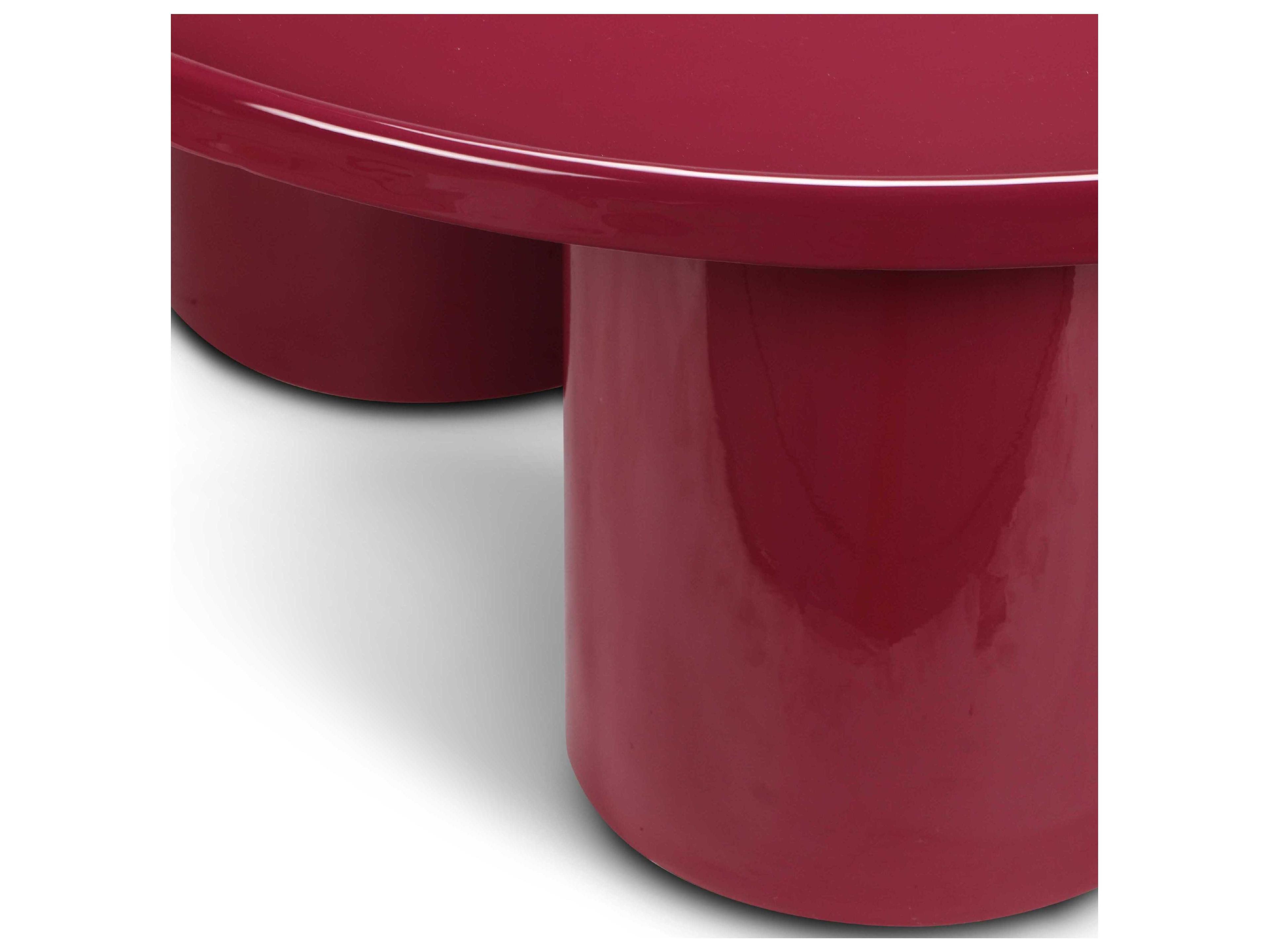 Urbia Eclat Sofia Enamel Round Metal Plum Coffee Table
