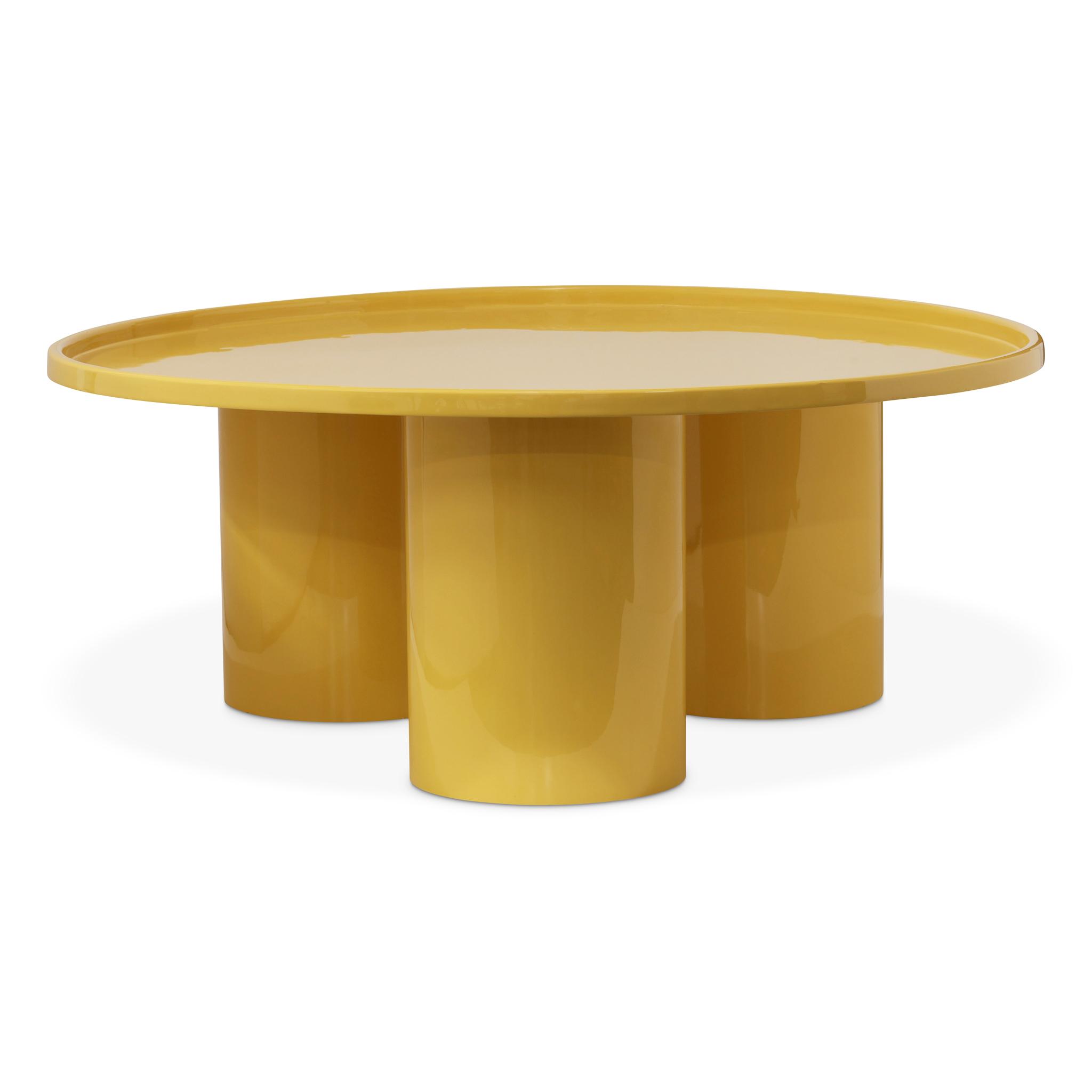 Urbia Eclat Round Metal Yellow Ochre Coffee Table