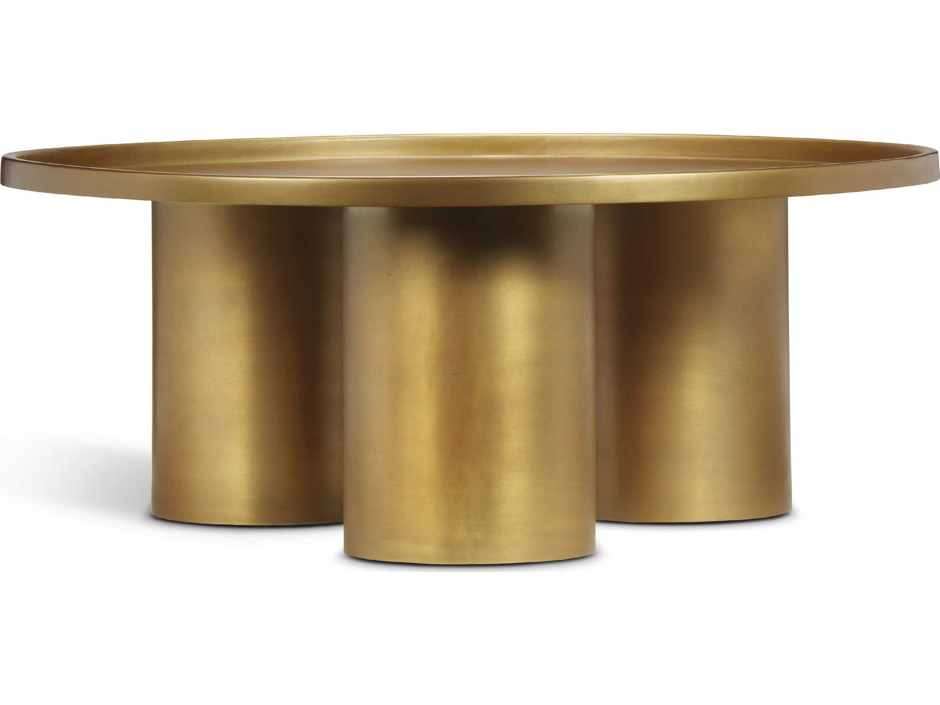 Urbia Eclat Sofia Round Metal Industrial Brass Coffee Table