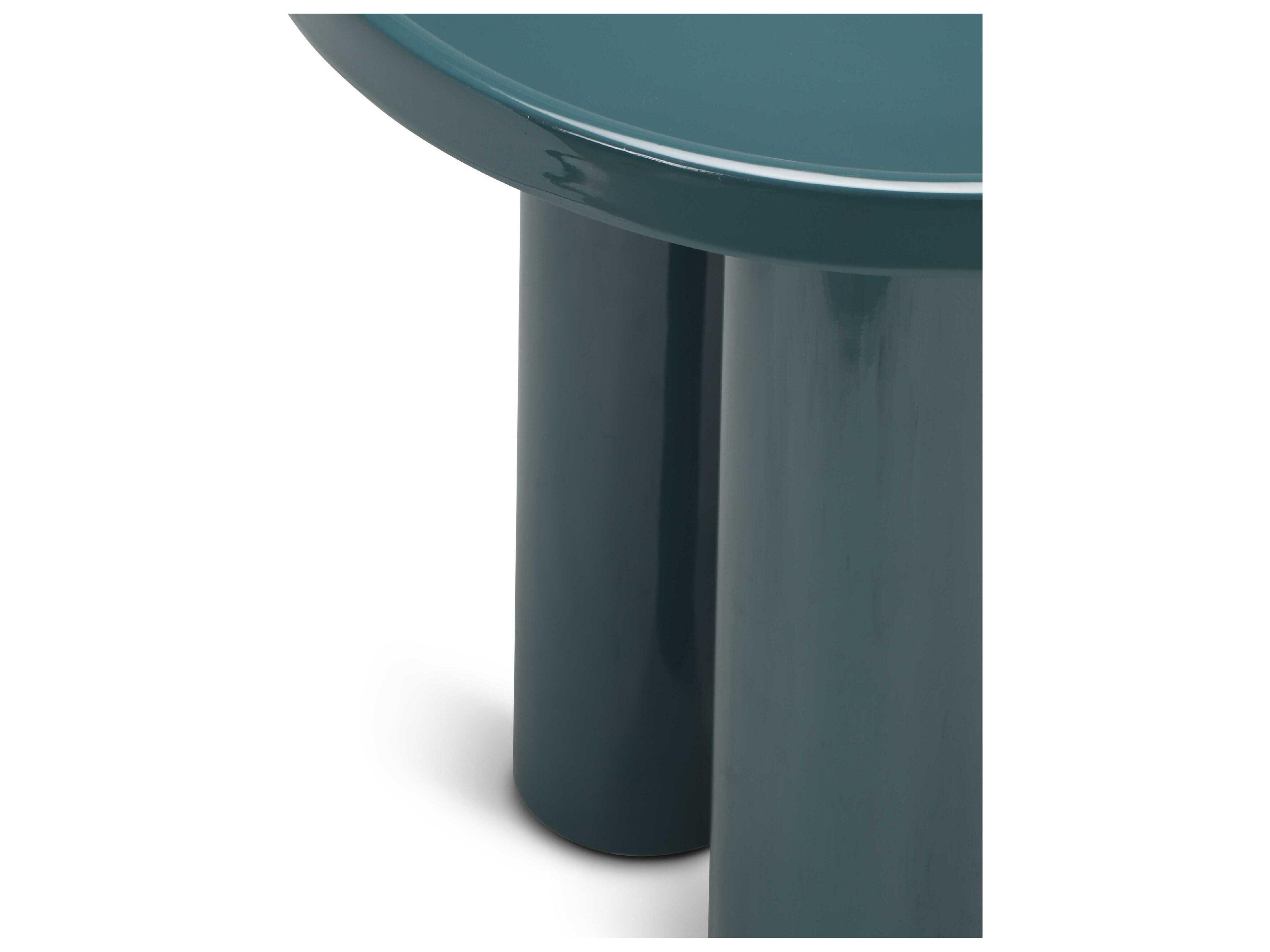 Urbia Eclat Sofia Enamel Round Metal Aegean Teal End Table