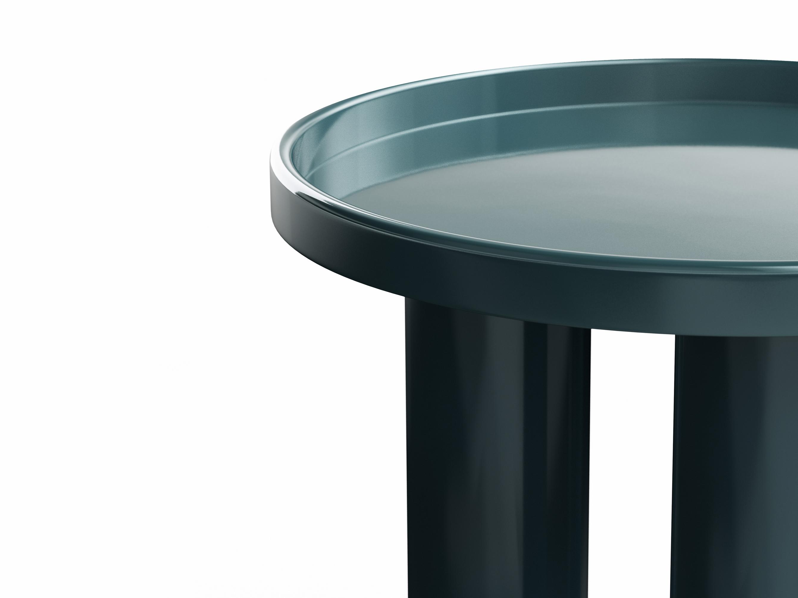 Urbia Eclat Sofia Enamel Round Metal Aegean Teal End Table