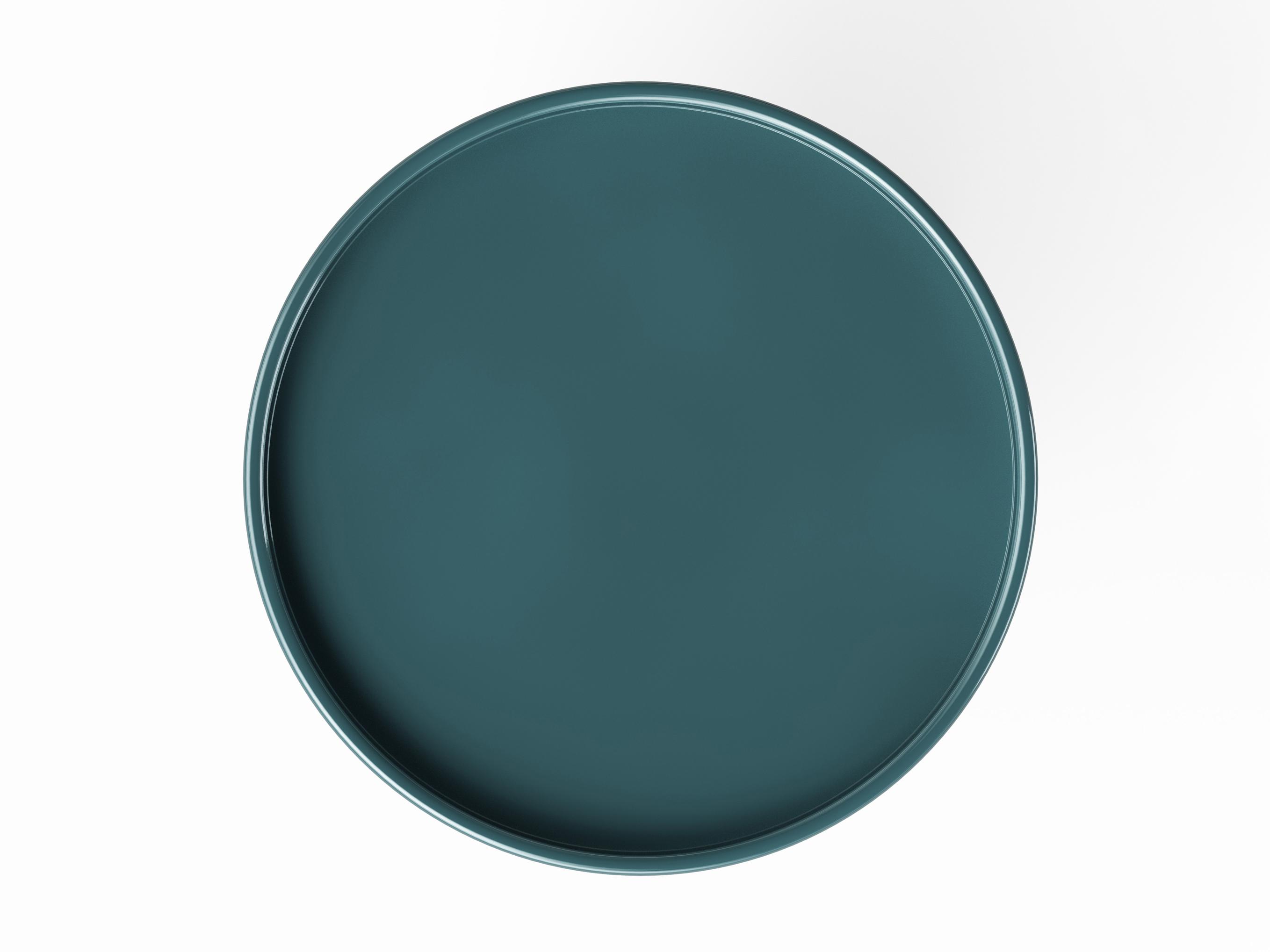 Urbia Eclat Sofia Enamel Round Metal Aegean Teal End Table