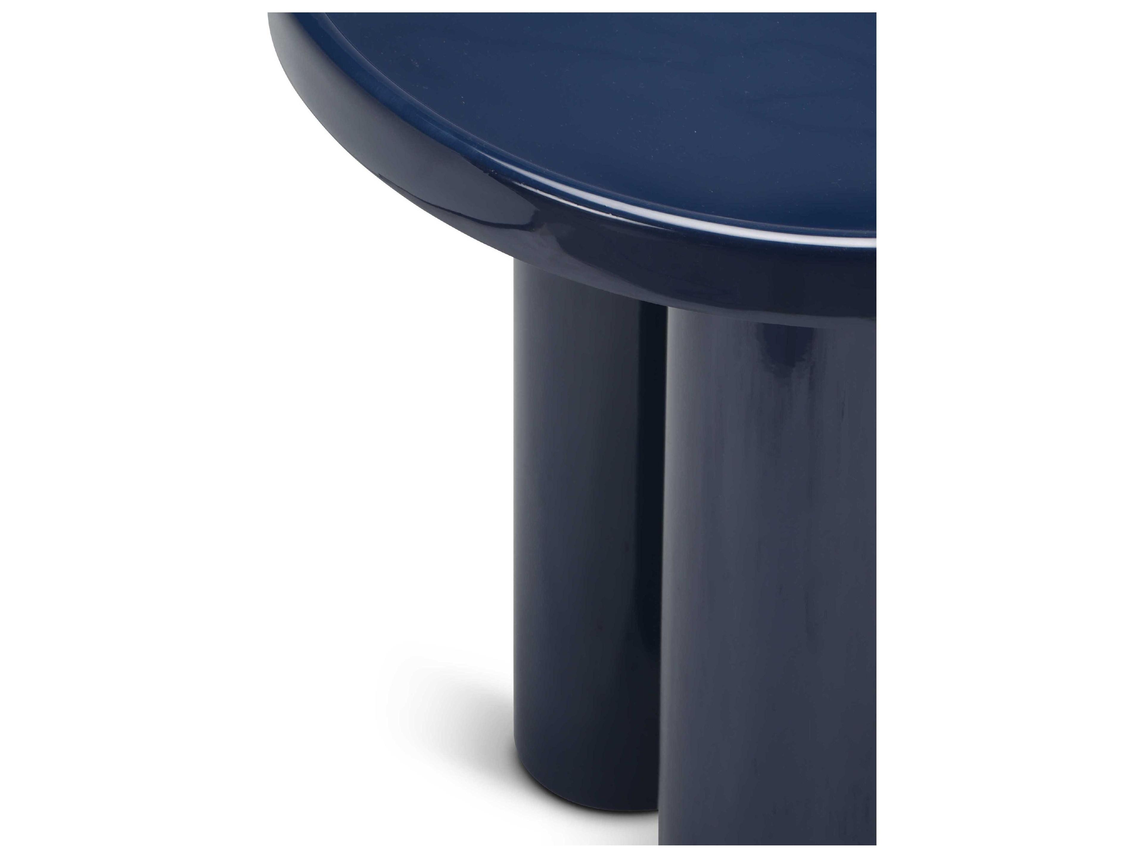 Urbia Eclat Sofia Enamel Round Metal Navy End Table