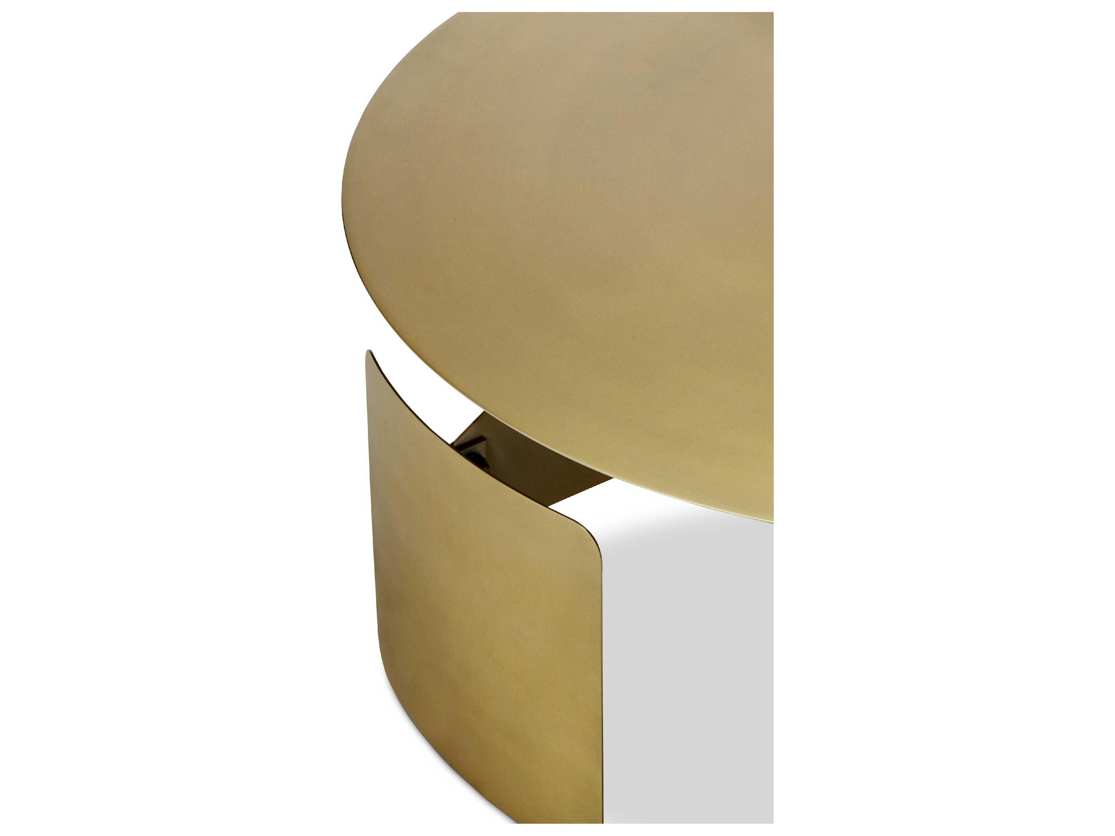 Urbia Senshi Round Metal Industrial Brass Coffee Table