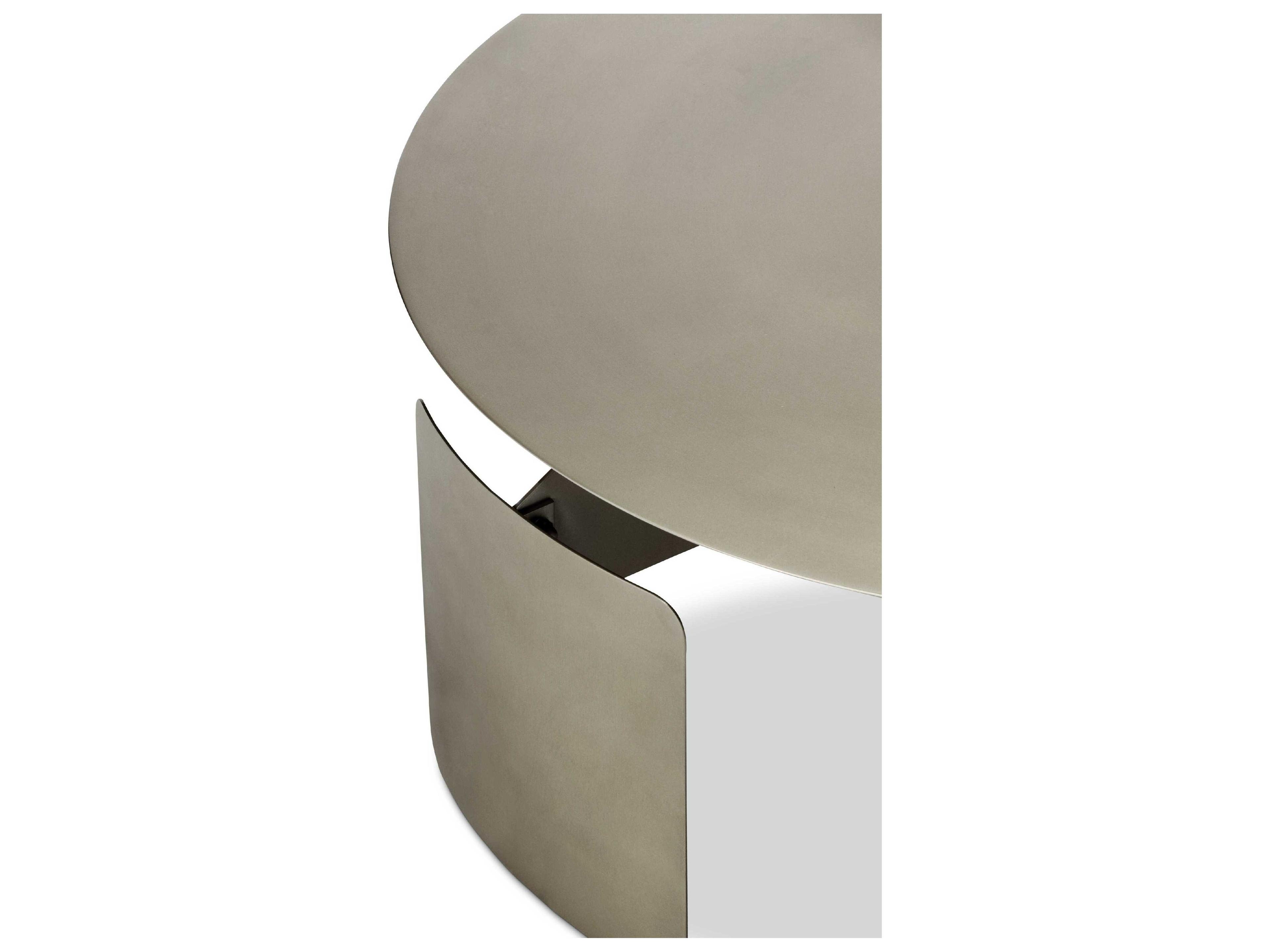 Urbia Senshi Round Metal Industrial Nickel Coffee Table