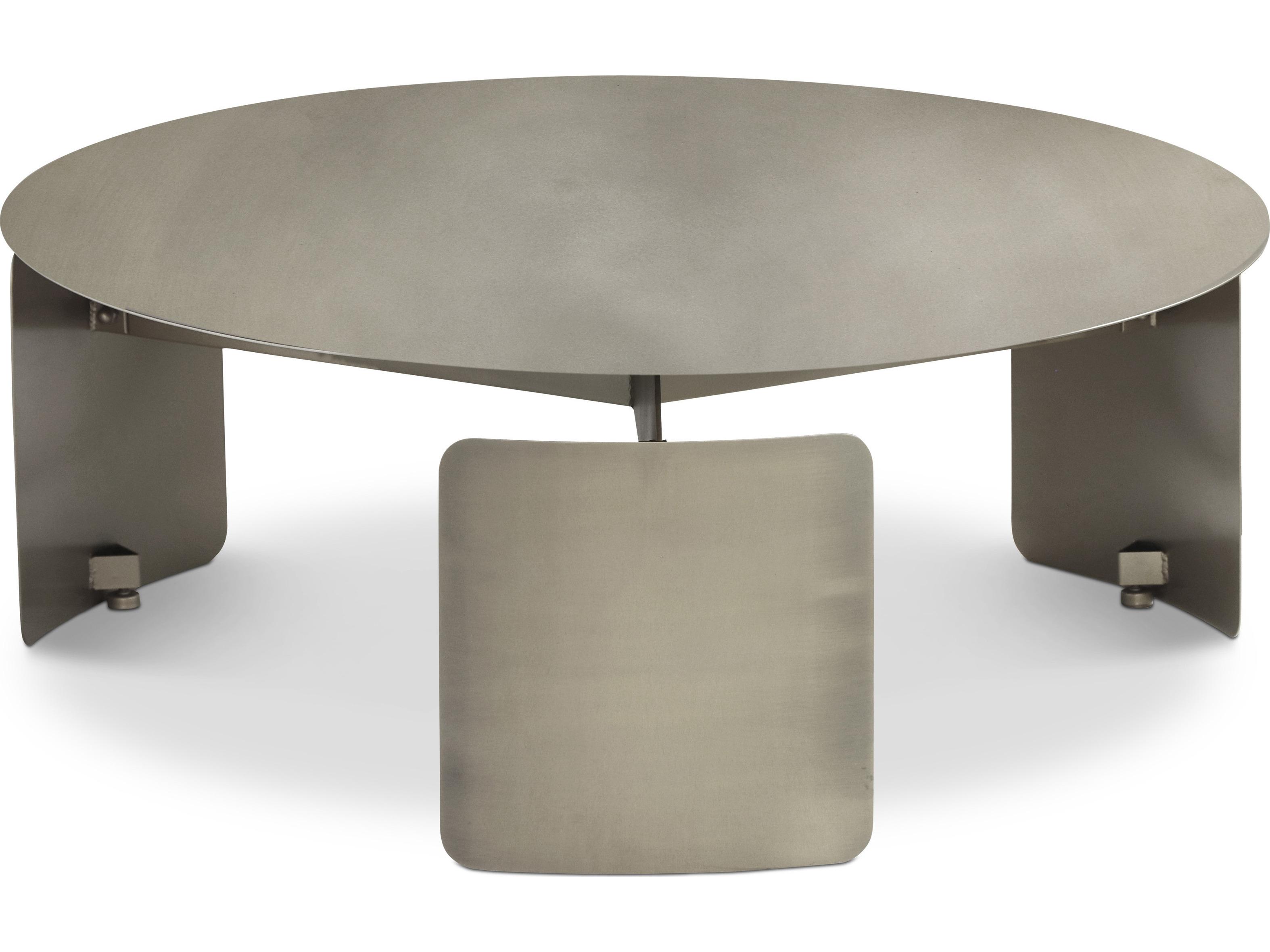 Urbia Senshi Round Metal Industrial Nickel Coffee Table