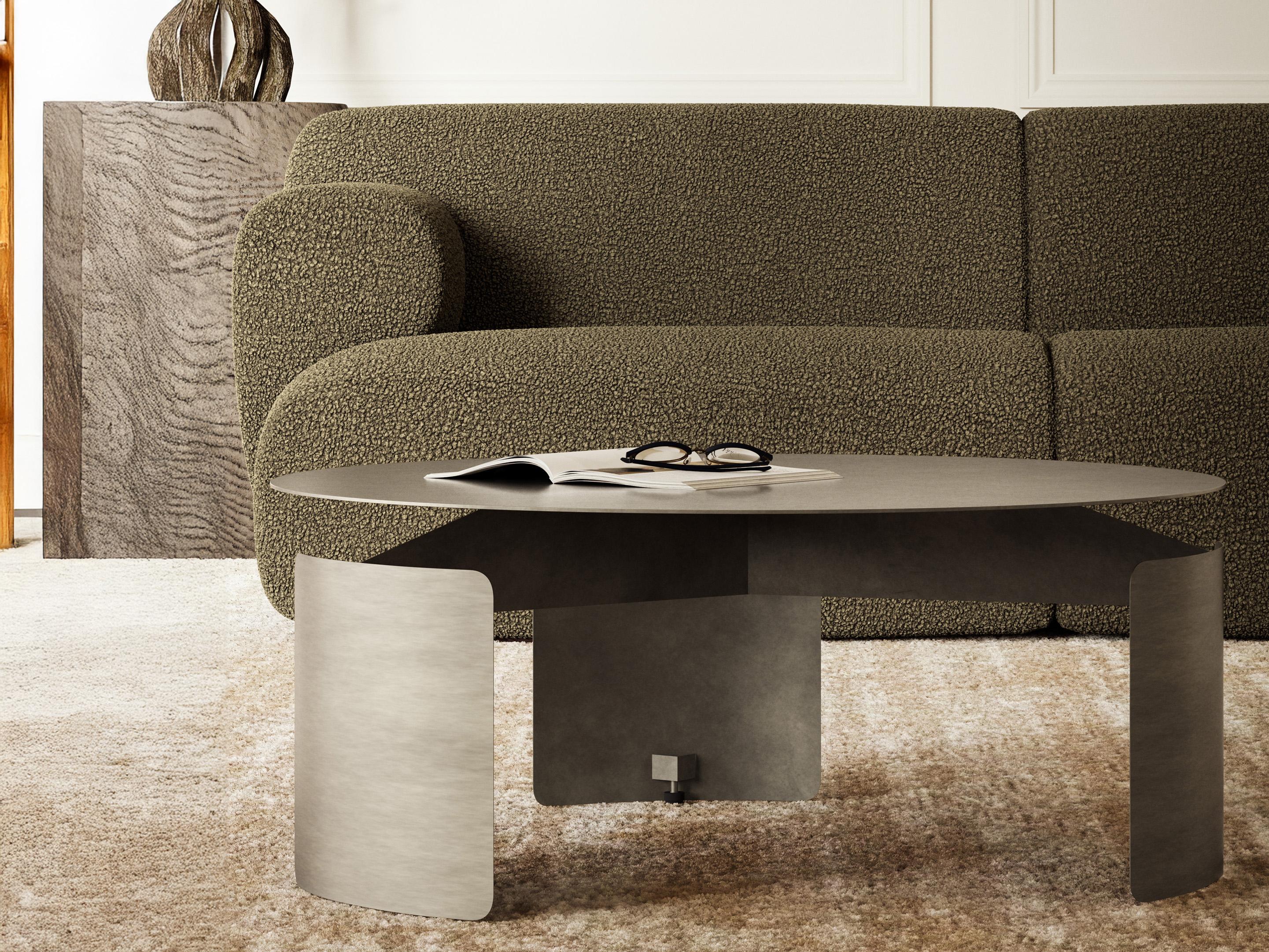 Urbia Senshi Round Metal Industrial Nickel Coffee Table