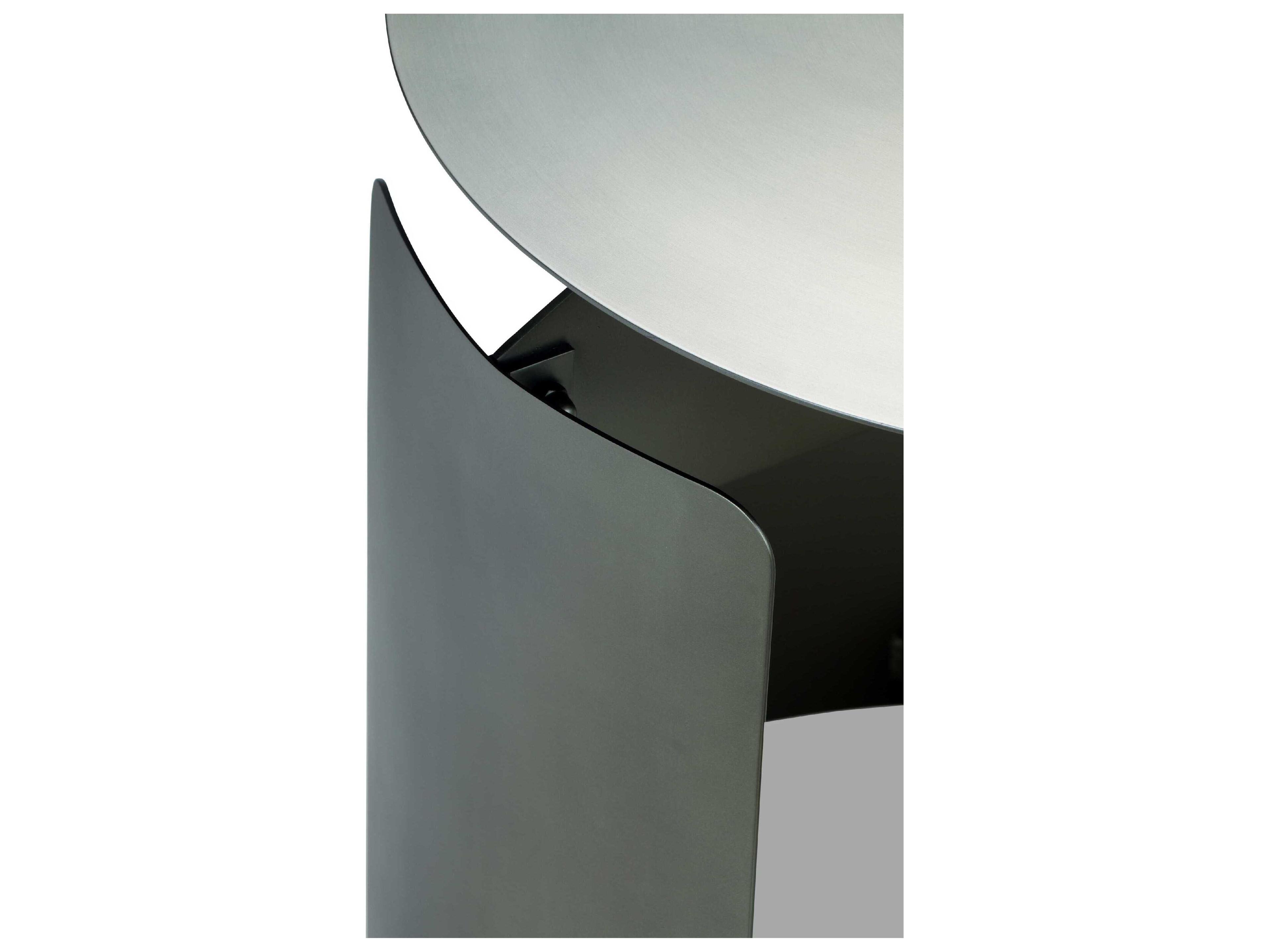 Urbia Senshi Sofia Round Metal Industrial Nickel End Table