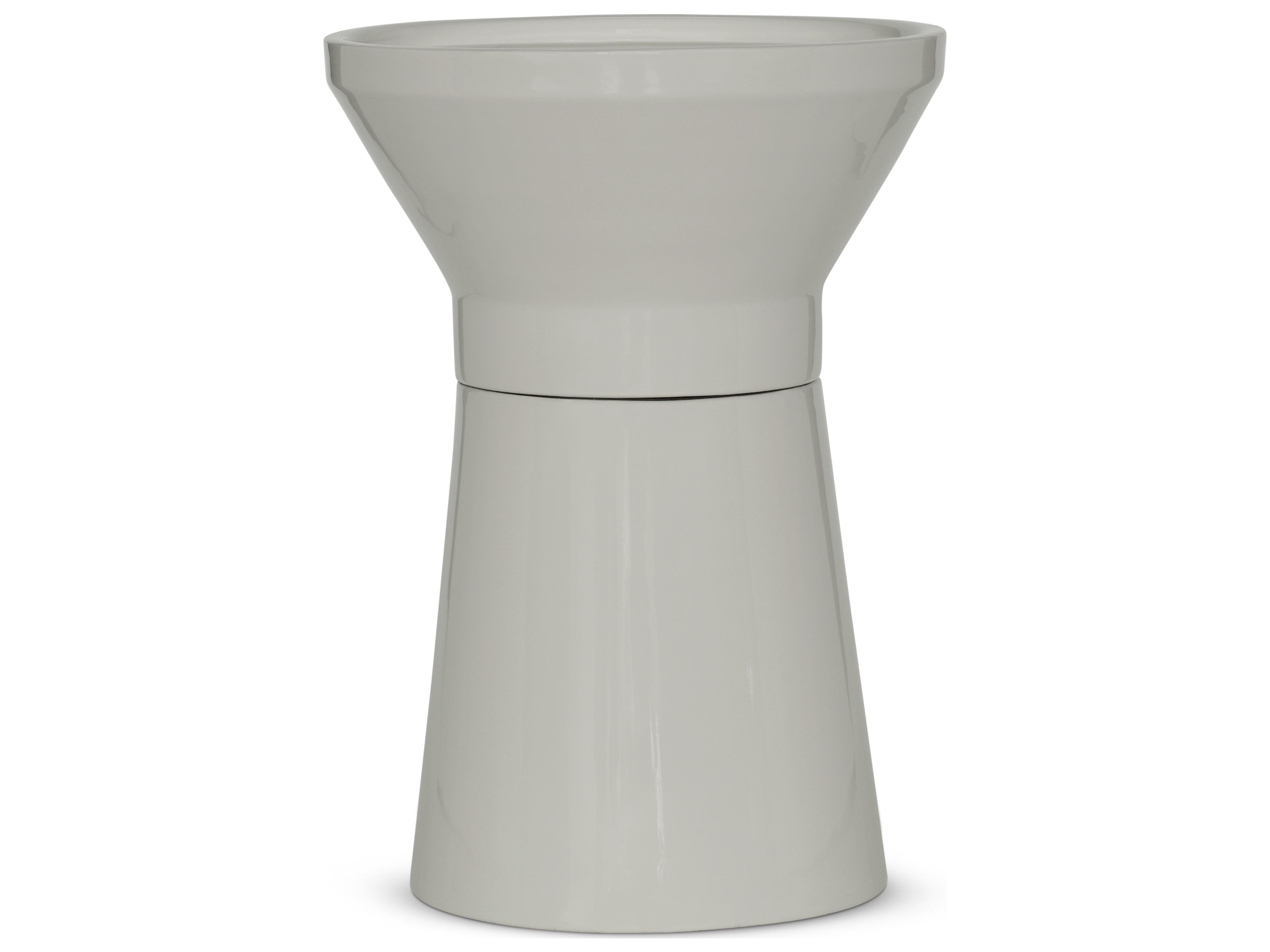 Urbia Sabine Round Metal Bone White End Table