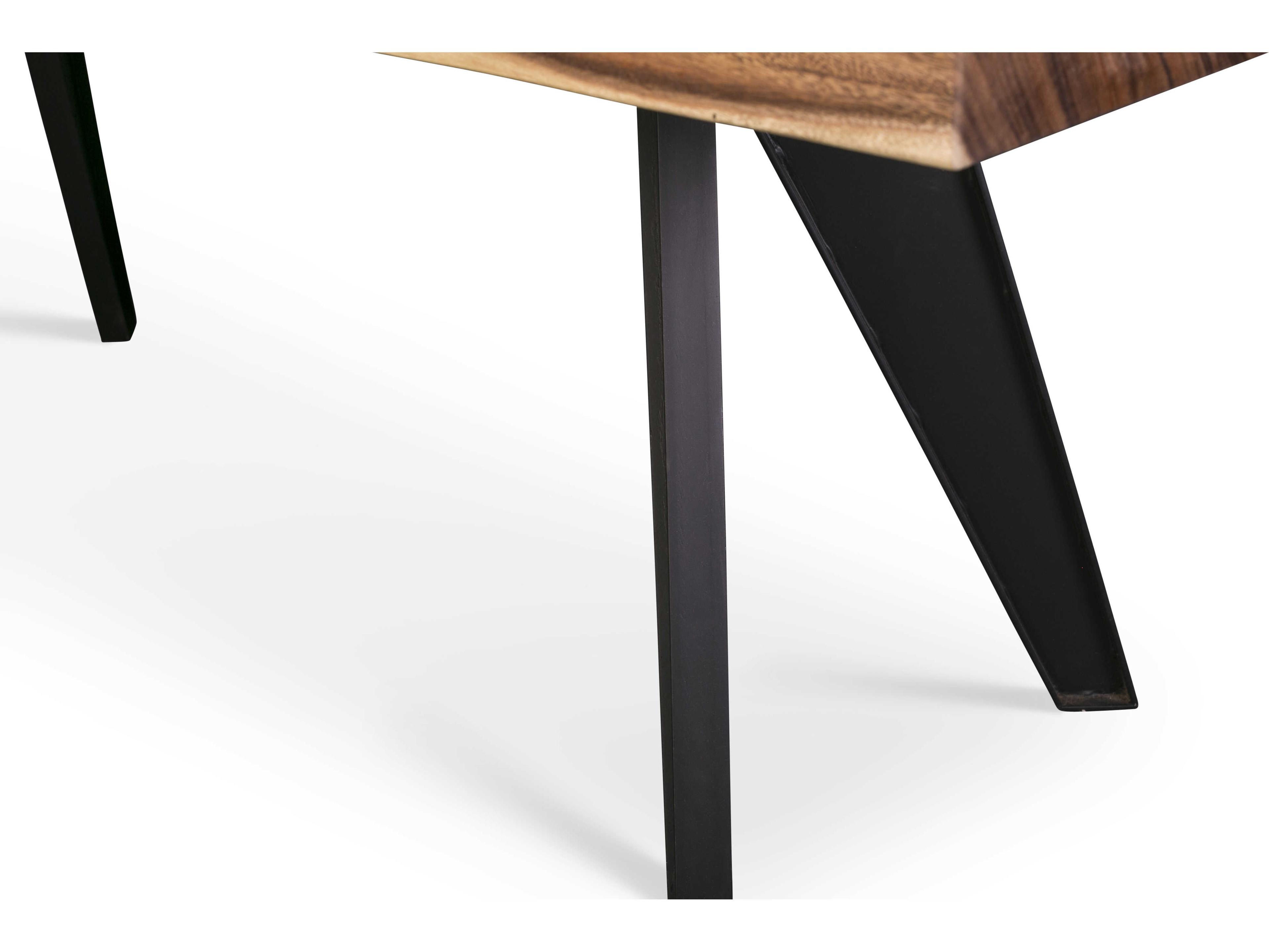 Urbia Naturals Rectangular Wood Natural Chamcha Black Dining Table