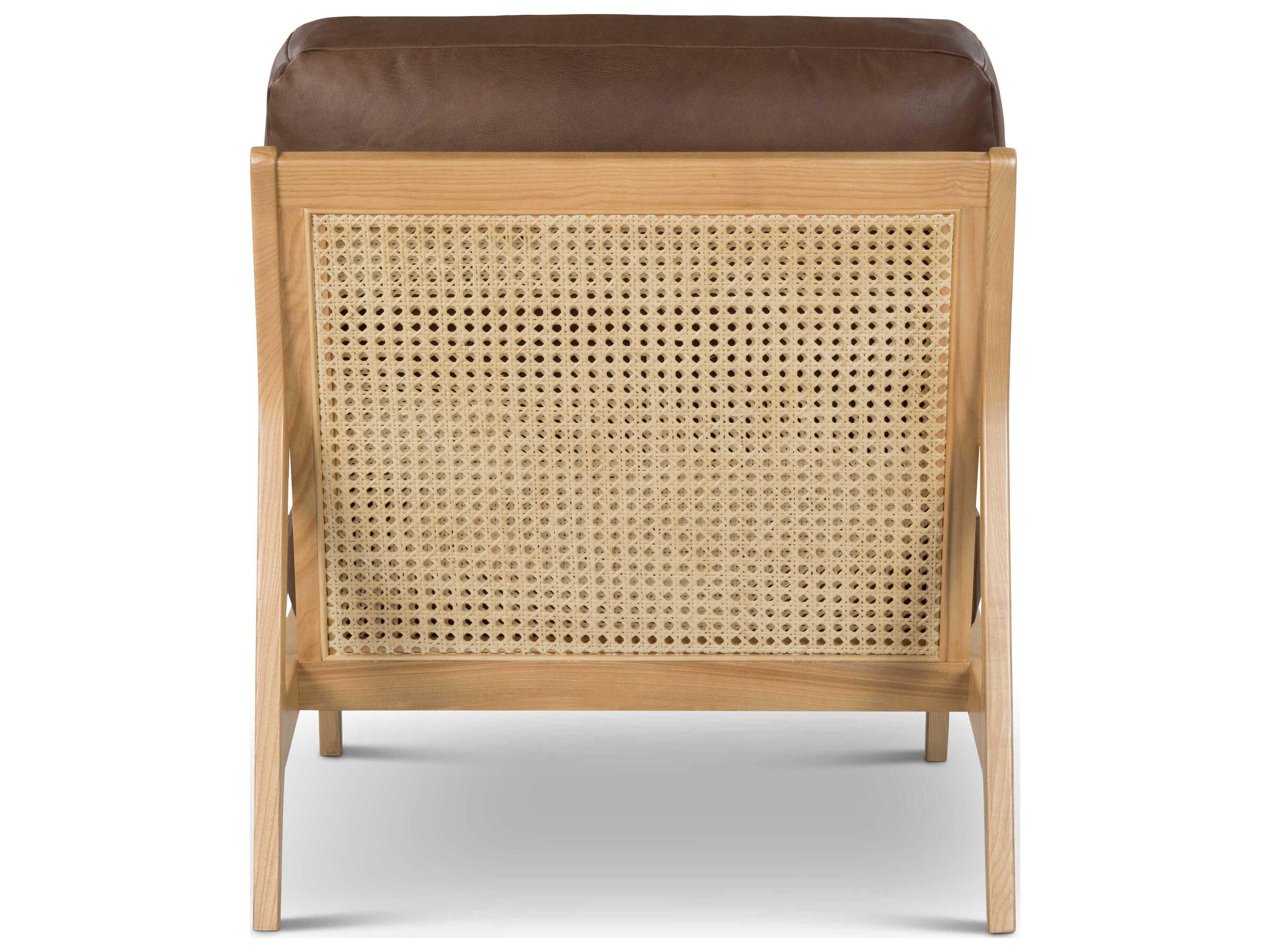 Urbia Carmelo Oak Genuine Leather Accent Chair