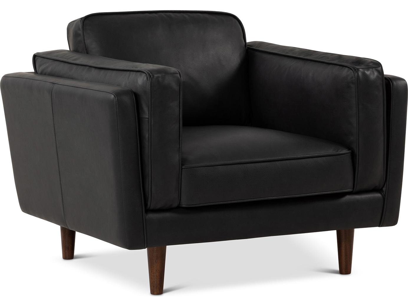 Urbia Brooklyn Black Leather Accent Chair