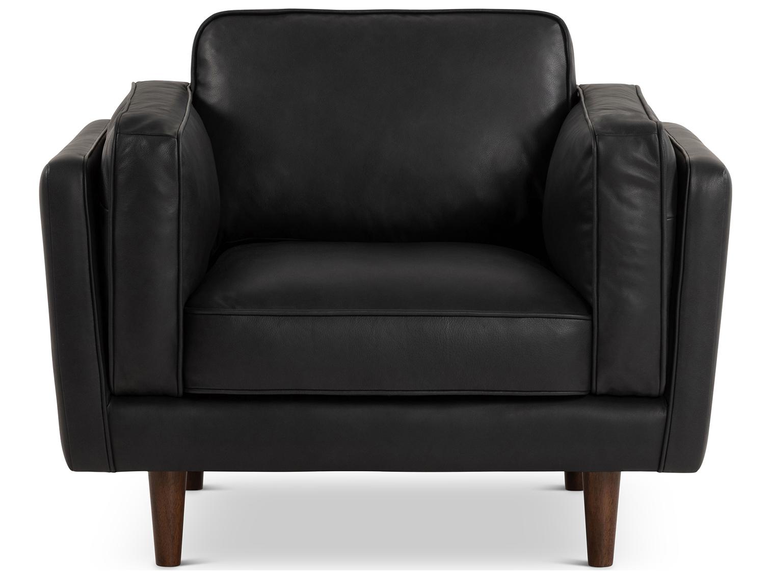 Urbia Brooklyn Black Leather Accent Chair