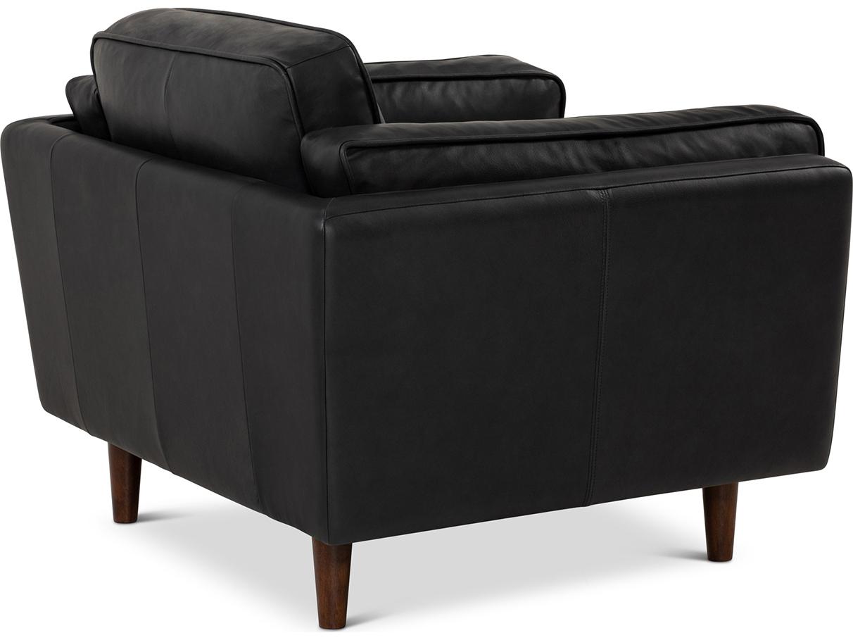 Urbia Brooklyn Black Leather Accent Chair