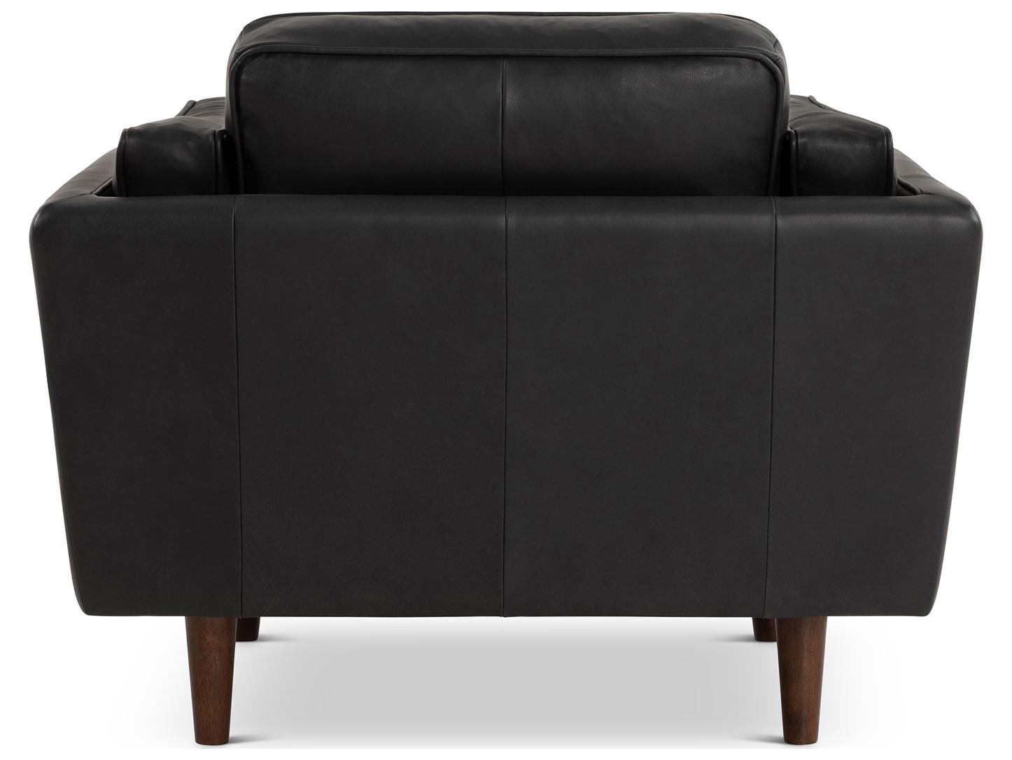 Urbia Brooklyn Black Leather Accent Chair