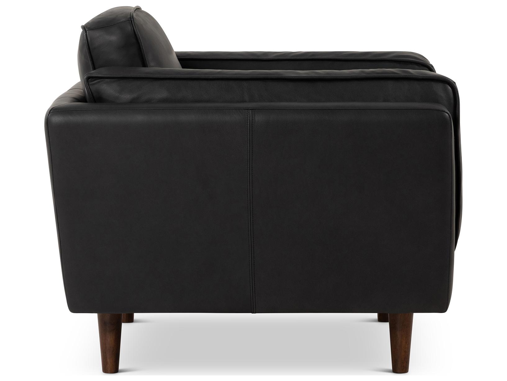 Urbia Brooklyn Black Leather Accent Chair