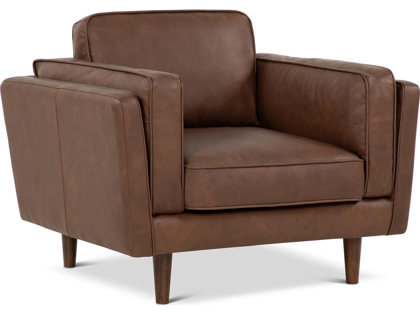 Urbia Brooklyn Brown Leather Accent Chair