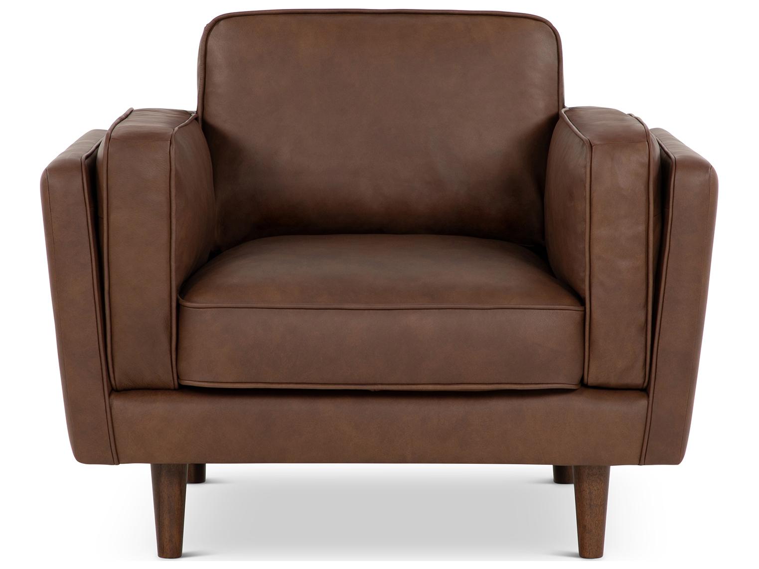 Urbia Brooklyn Brown Leather Accent Chair