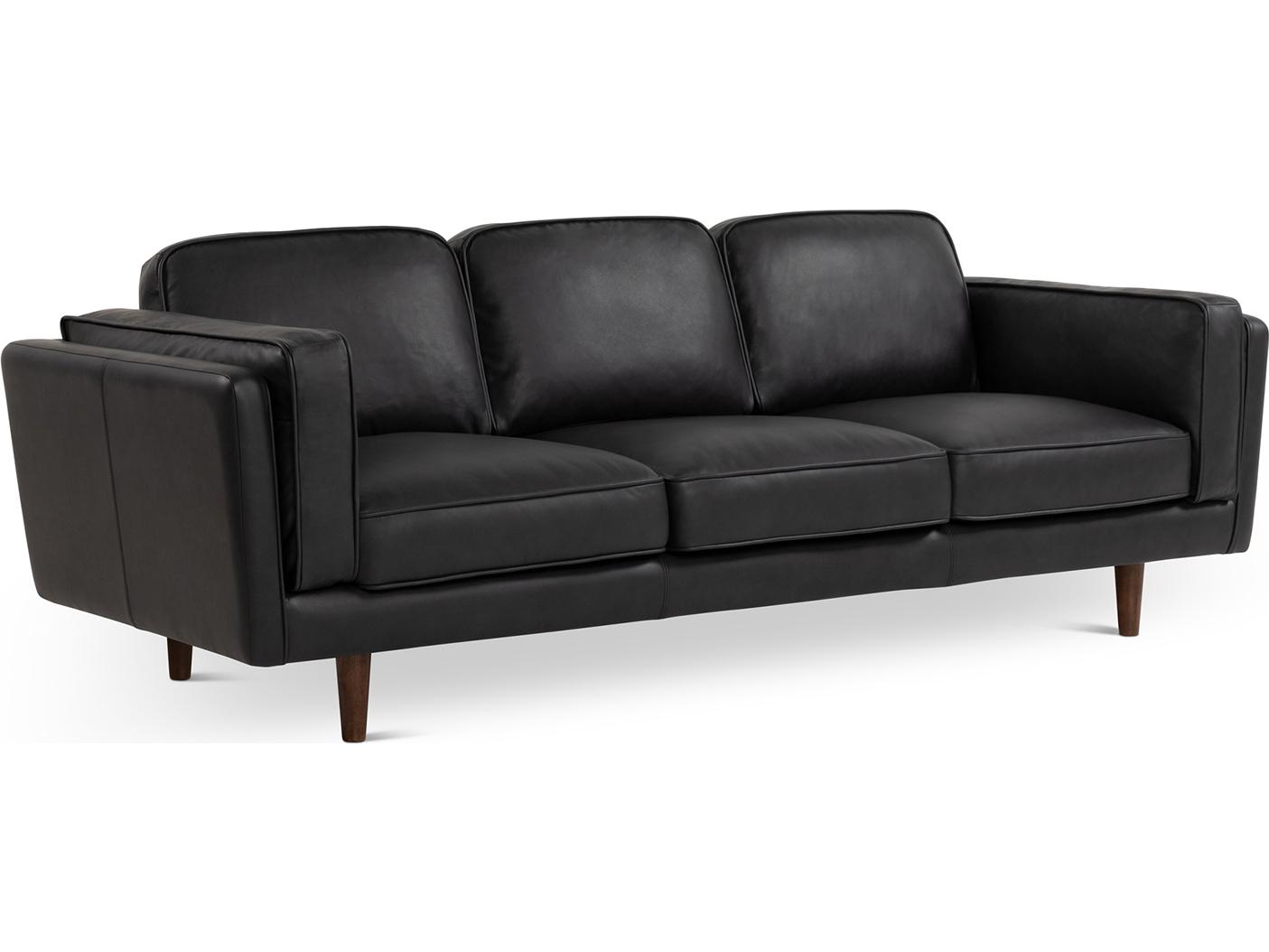 Urbia Brooklyn Black Brown Leather Sofa