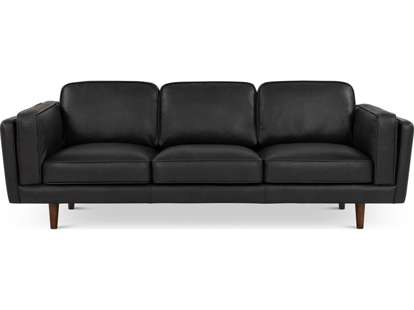 Urbia Brooklyn Black Brown Leather Sofa