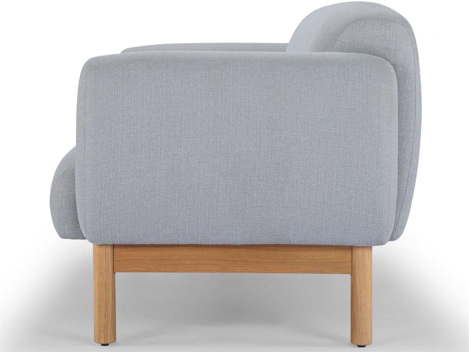Urbia Metro Tulum Light Gray Honey Oak Upholstered Sofa