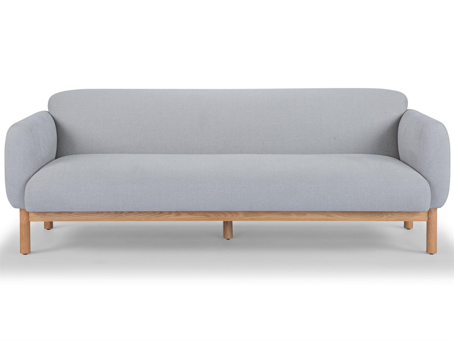 Urbia Metro Tulum Light Gray Honey Oak Upholstered Sofa