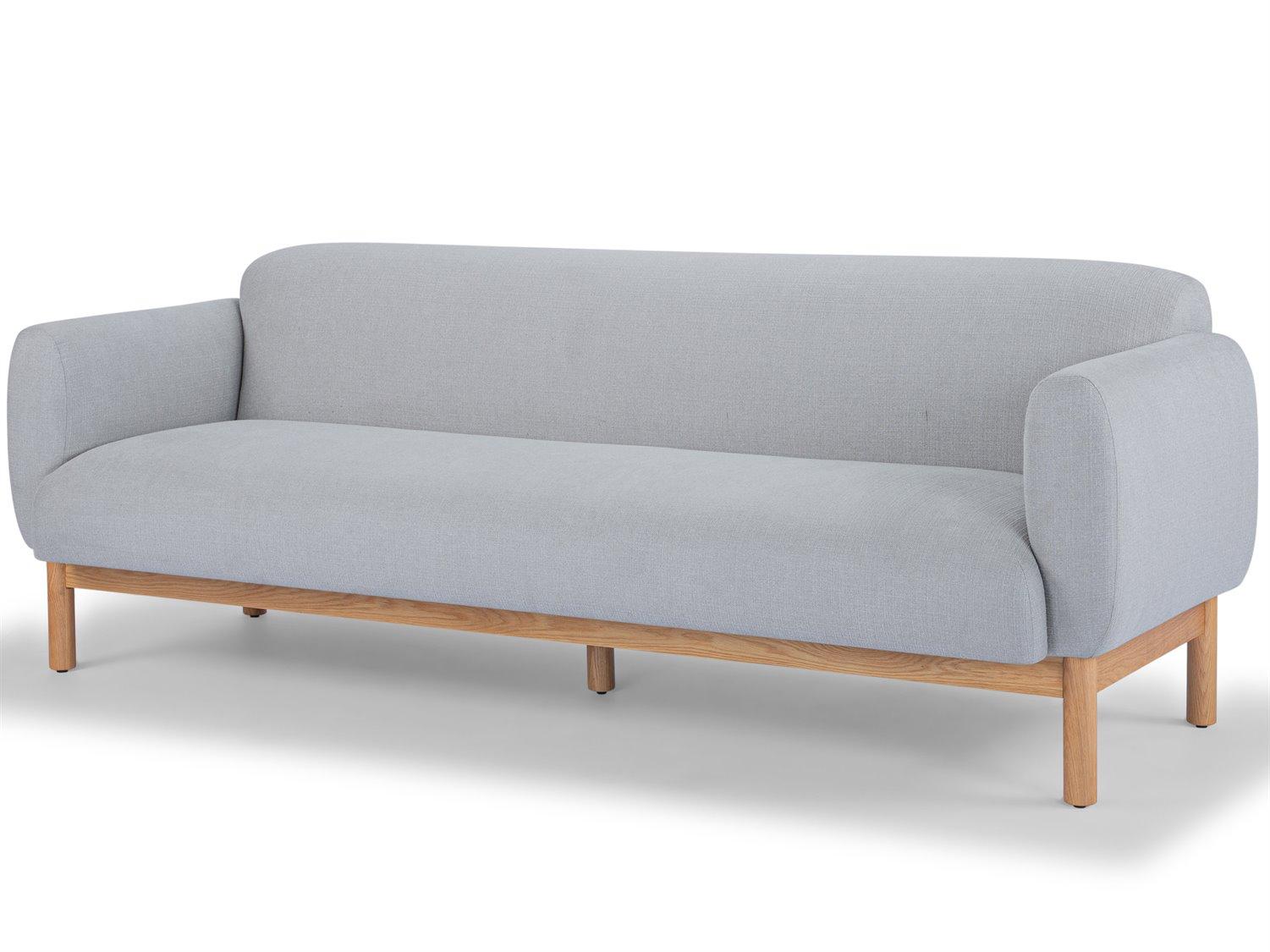 Urbia Metro Tulum Light Gray Honey Oak Upholstered Sofa