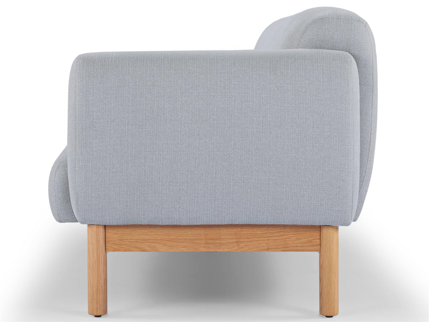 Urbia Metro Tulum Light Gray Honey Oak Upholstered Sofa