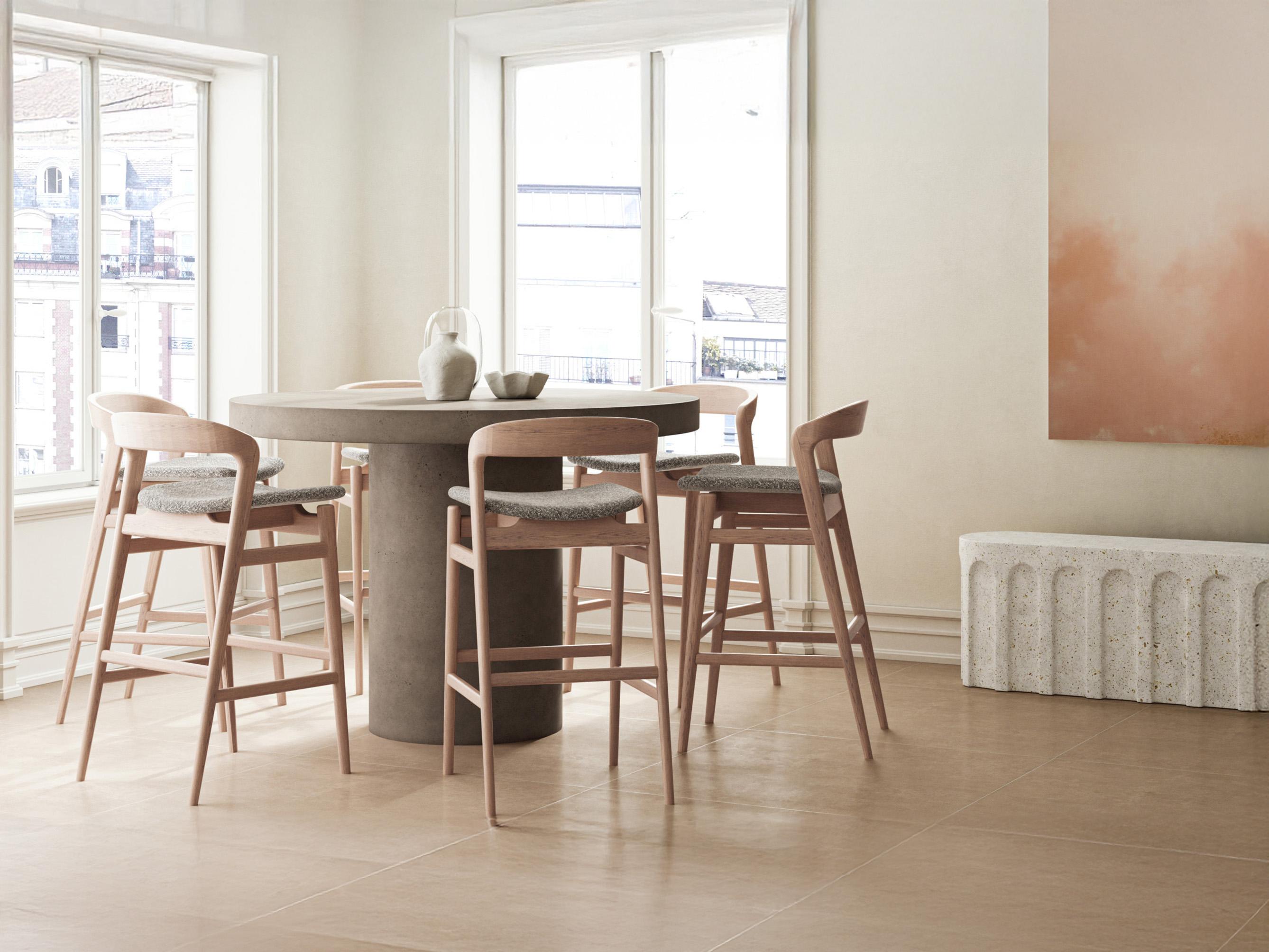 Urbia Mixx Circa Concrete Counter Height Dining Table Dia. Dark Grey