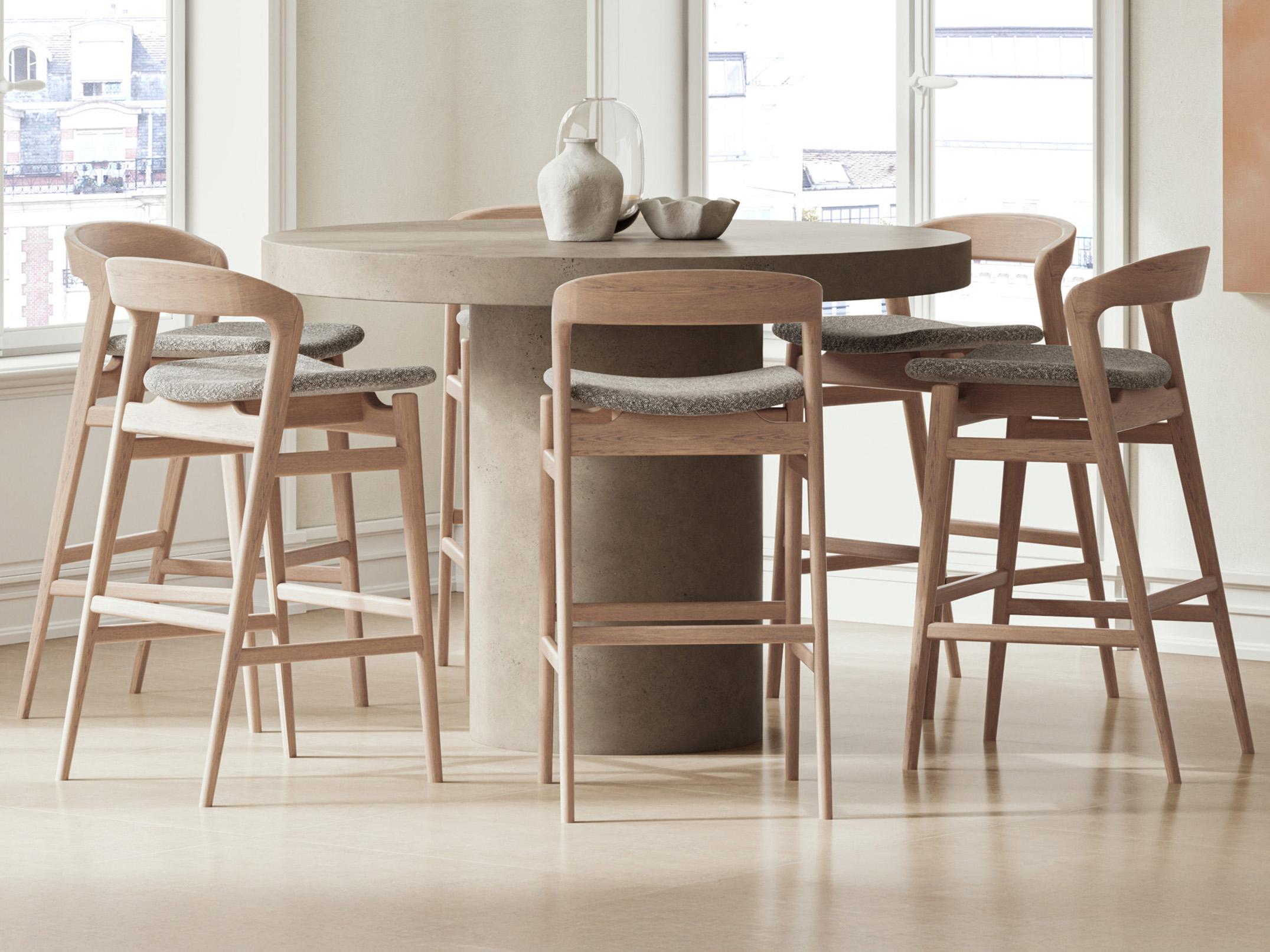 Urbia Mixx Circa Concrete Counter Height Dining Table Dia. Dark Grey