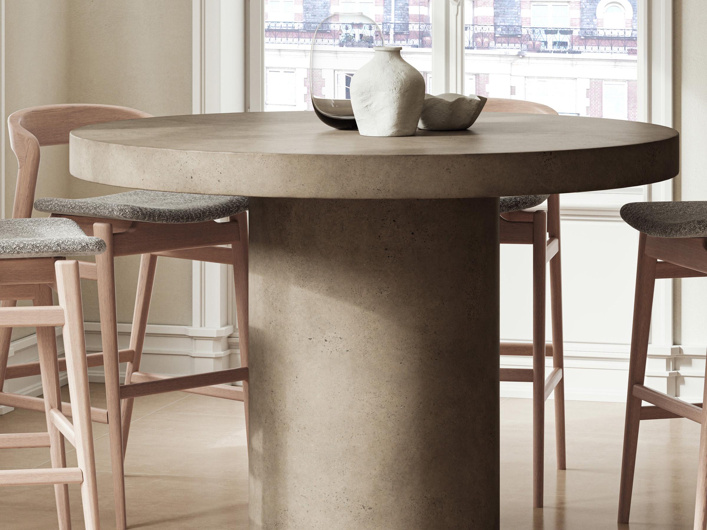 Urbia Mixx Circa Concrete Counter Height Dining Table Dia. Dark Grey