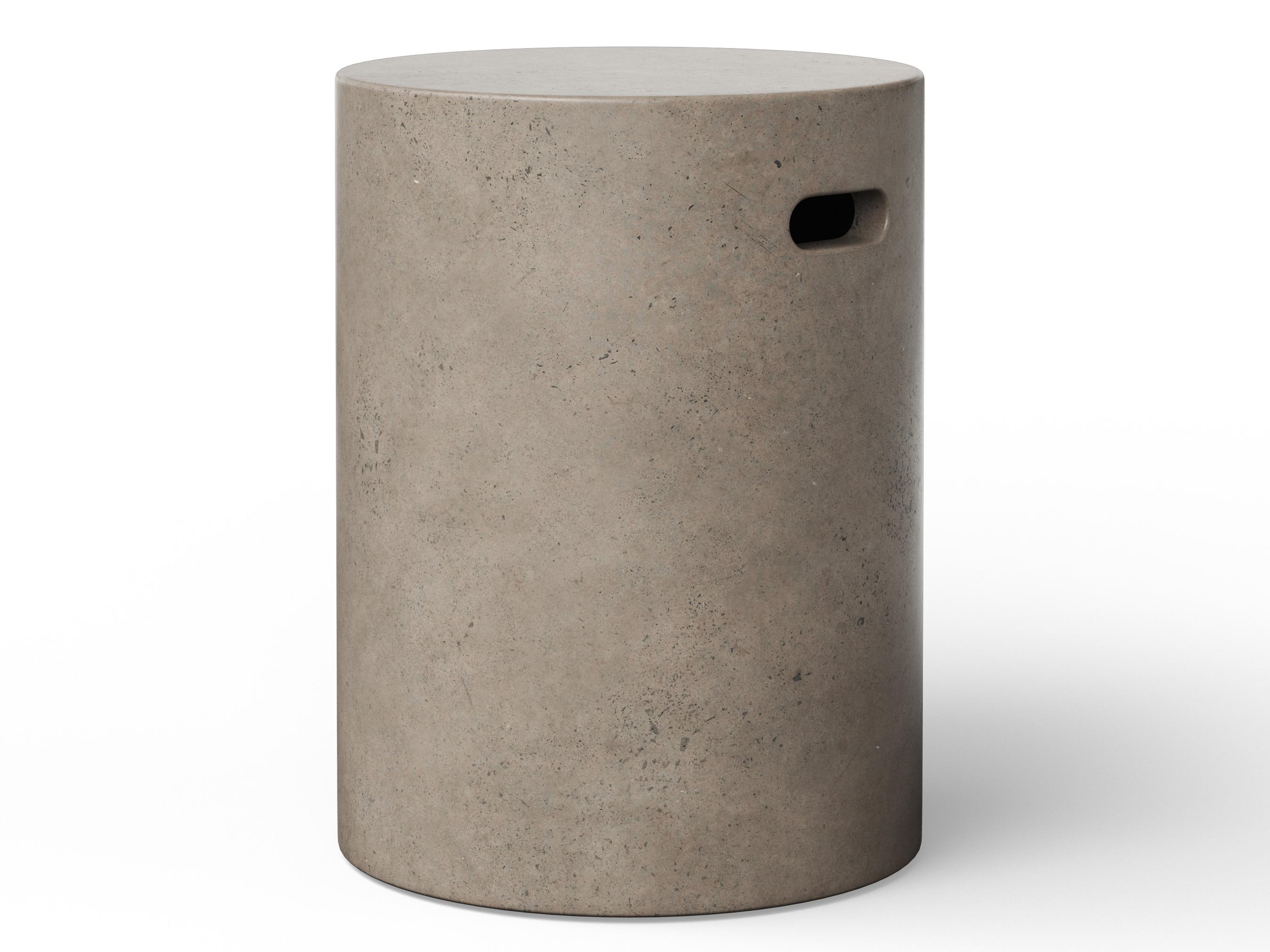 Urbia Cylinder Concrete Dark Grey Gray Accent Stool