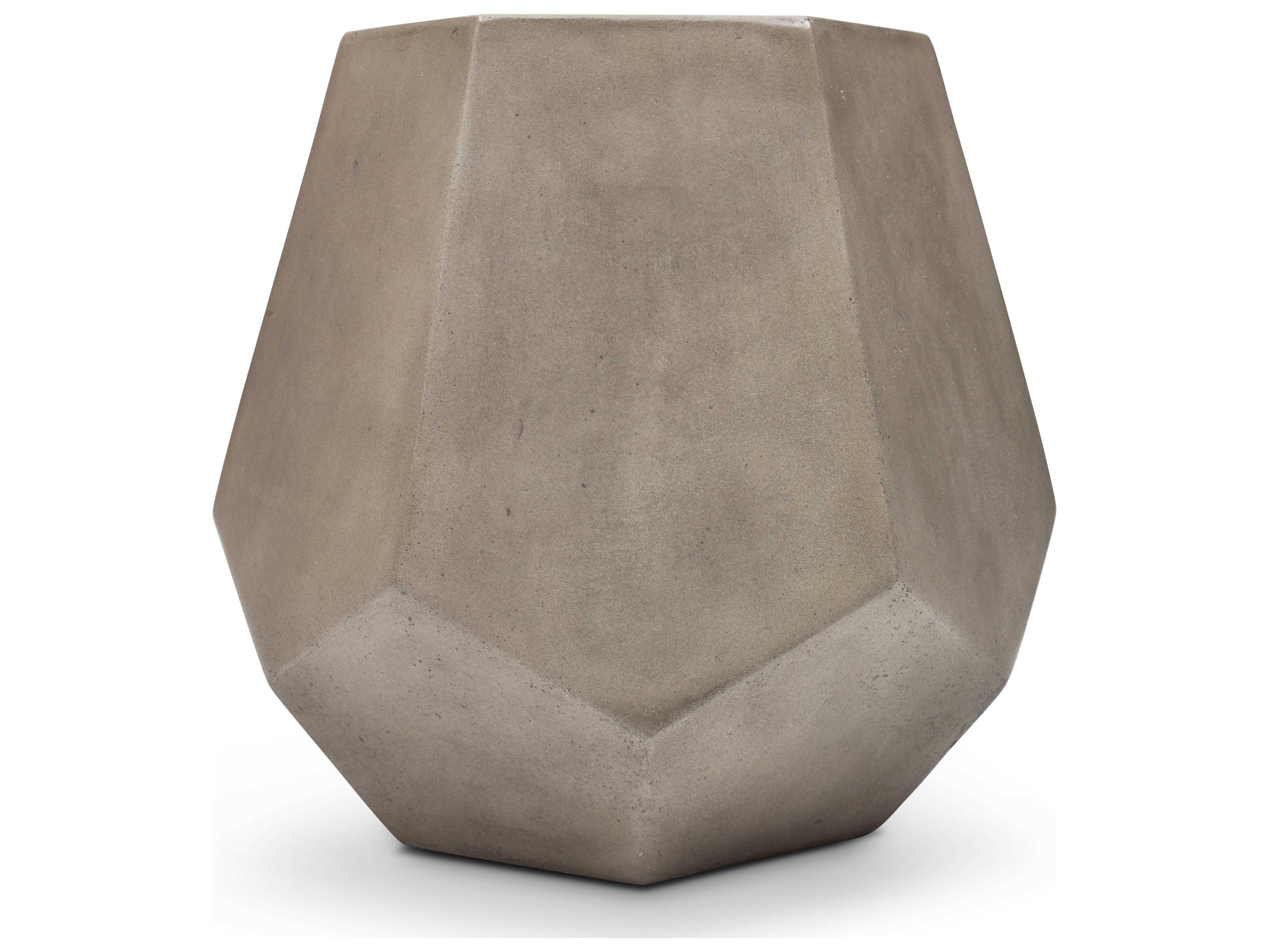 Urbia Faceted Concrete Dark Grey Gray Accent Stool