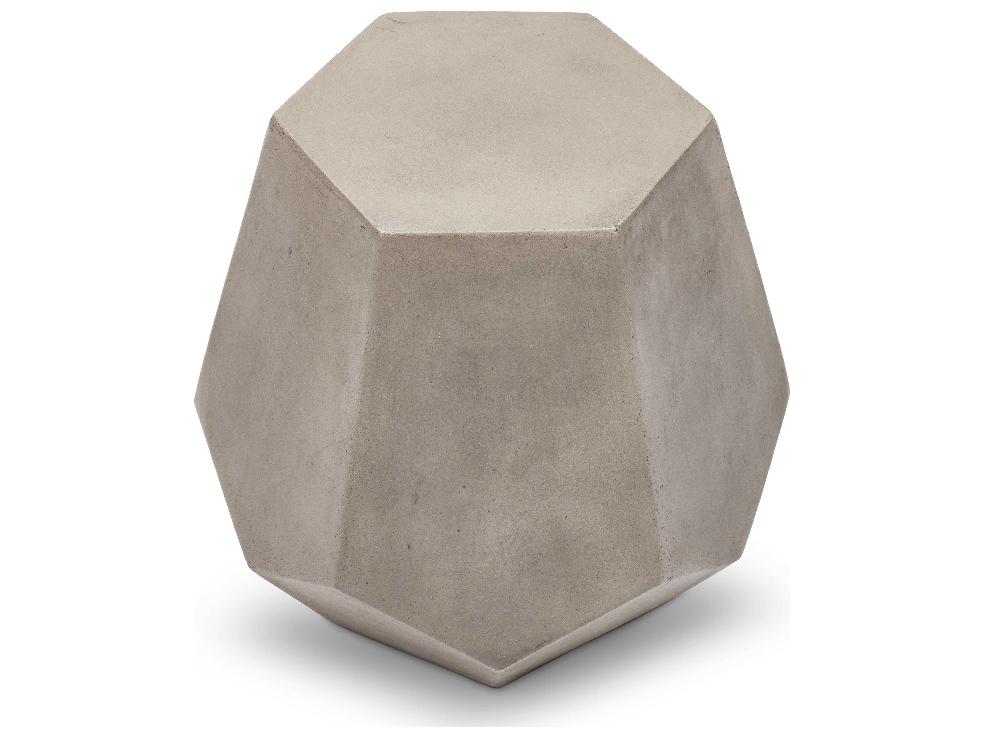 Urbia Faceted Concrete Dark Grey Gray Accent Stool