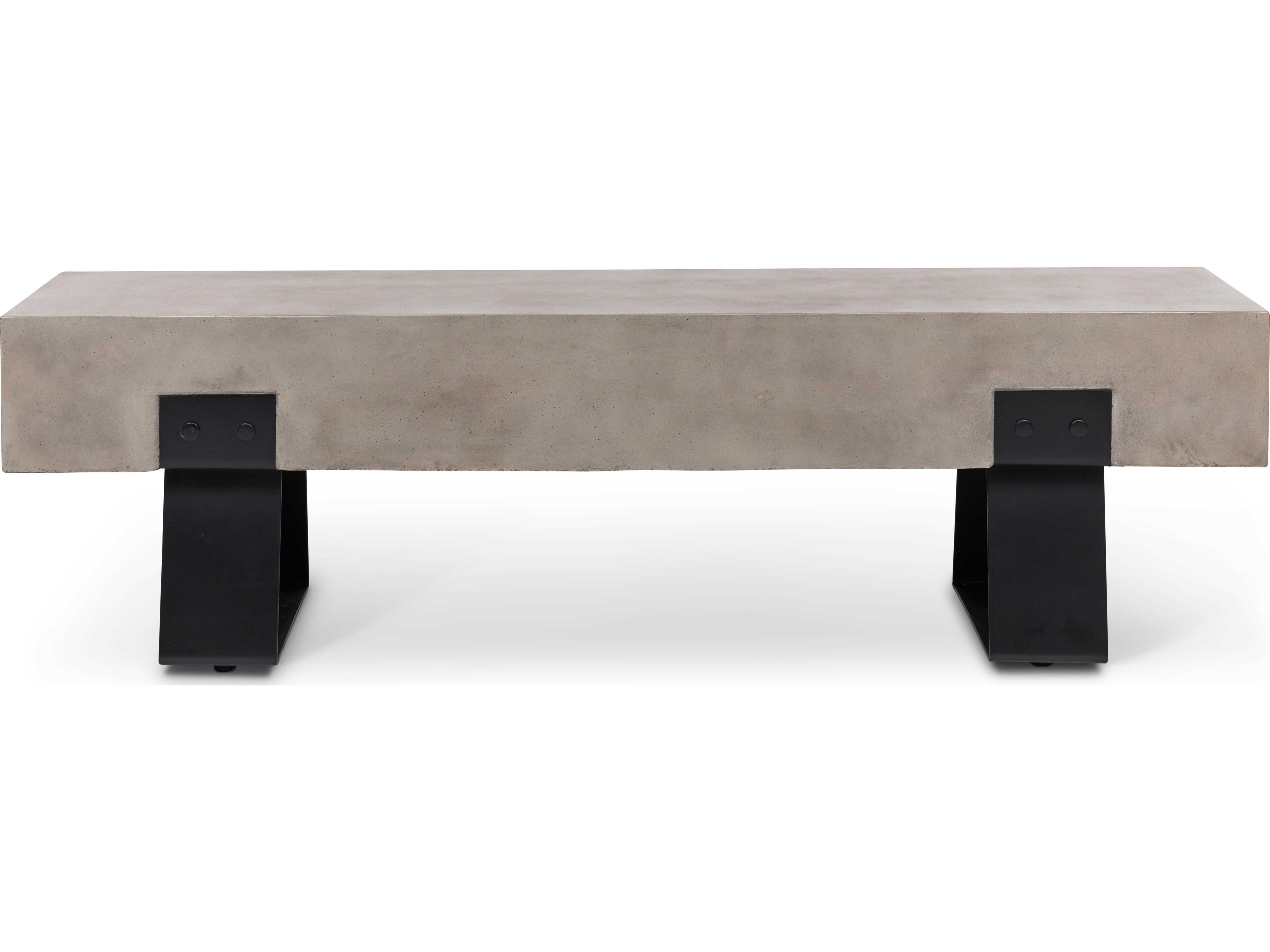 Urbia Industrial Concrete Dark Grey Black Accent Bench