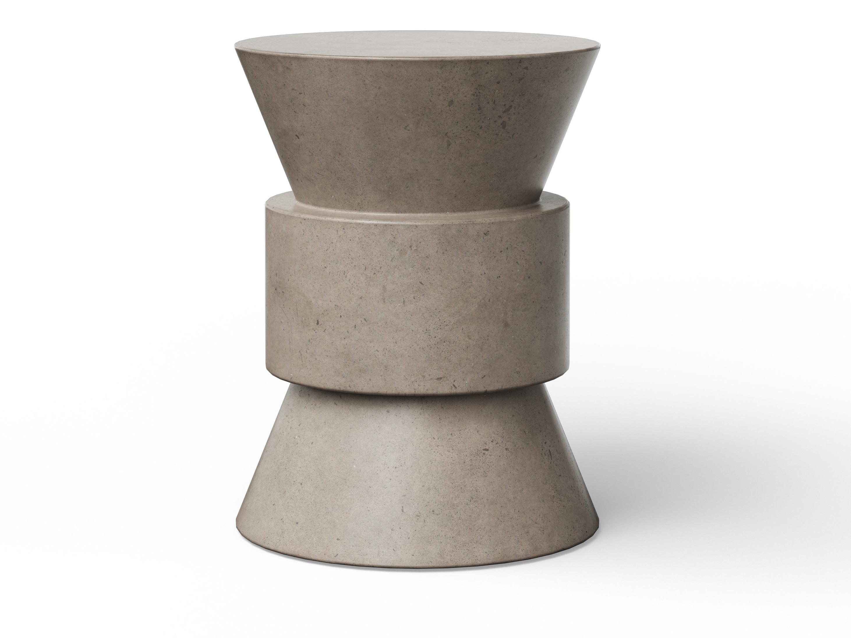 Urbia Jackson Concrete Dark Grey Gray Accent Stool