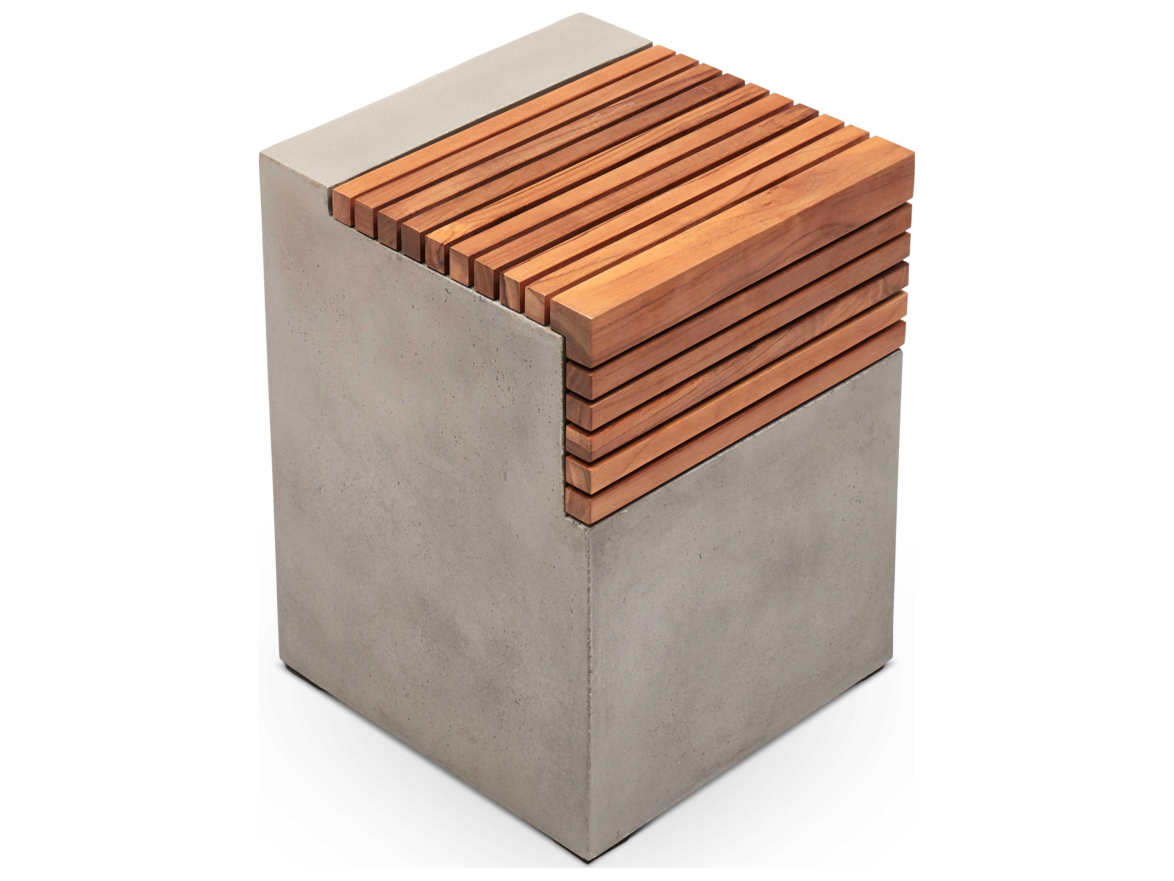 Urbia Stecca Concrete Dark Grey Gray Accent Stool