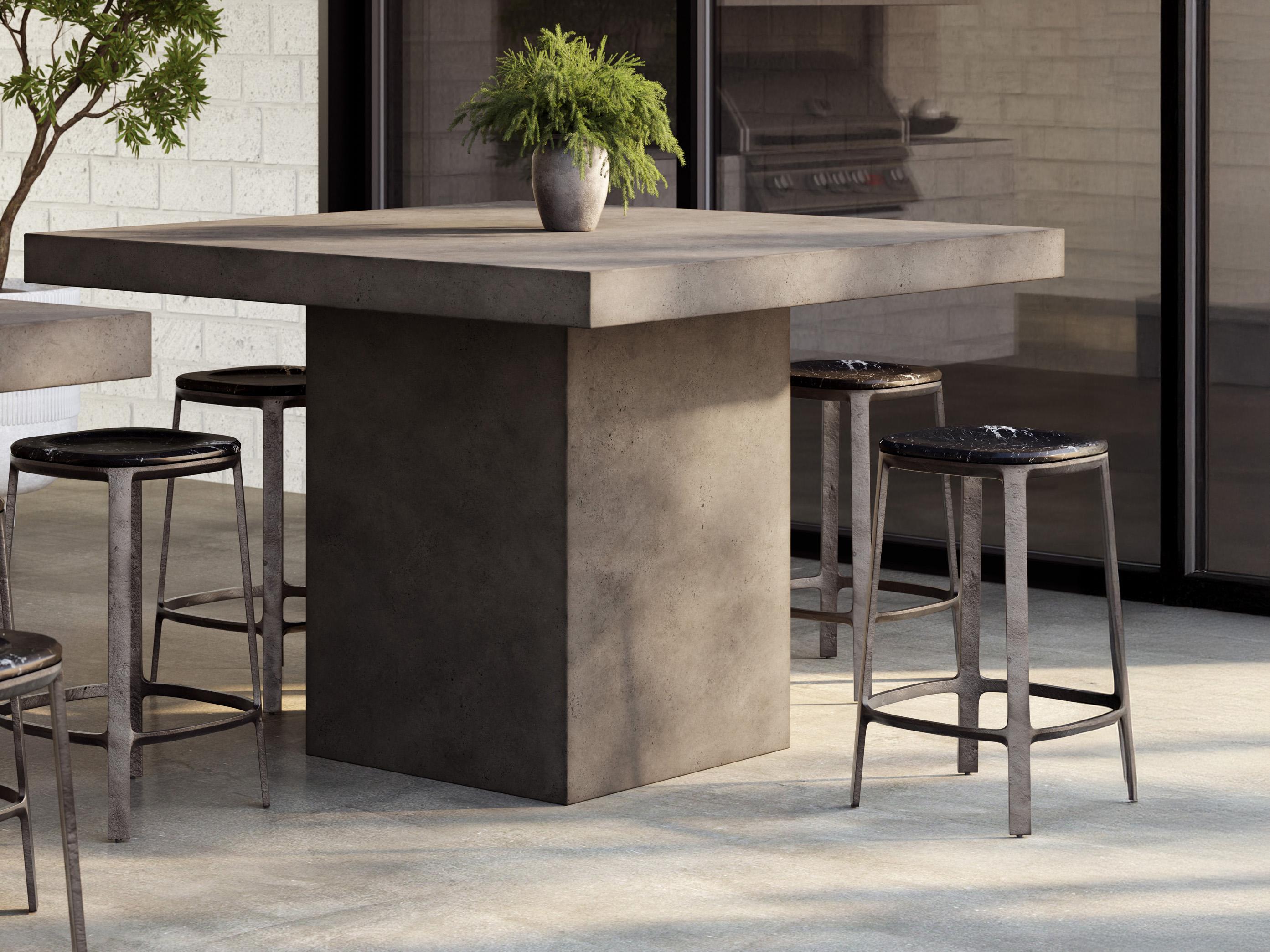 Urbia Mixx Concrete Una Square Counter Height Dining Table Dark Grey