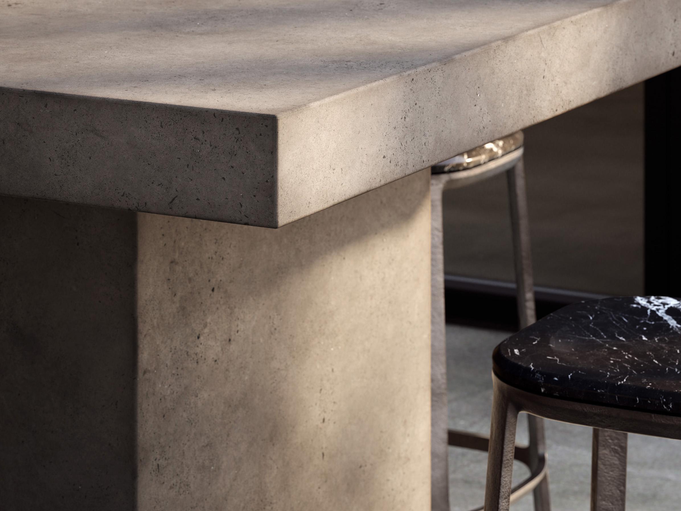 Urbia Mixx Concrete Una Square Counter Height Dining Table Dark Grey