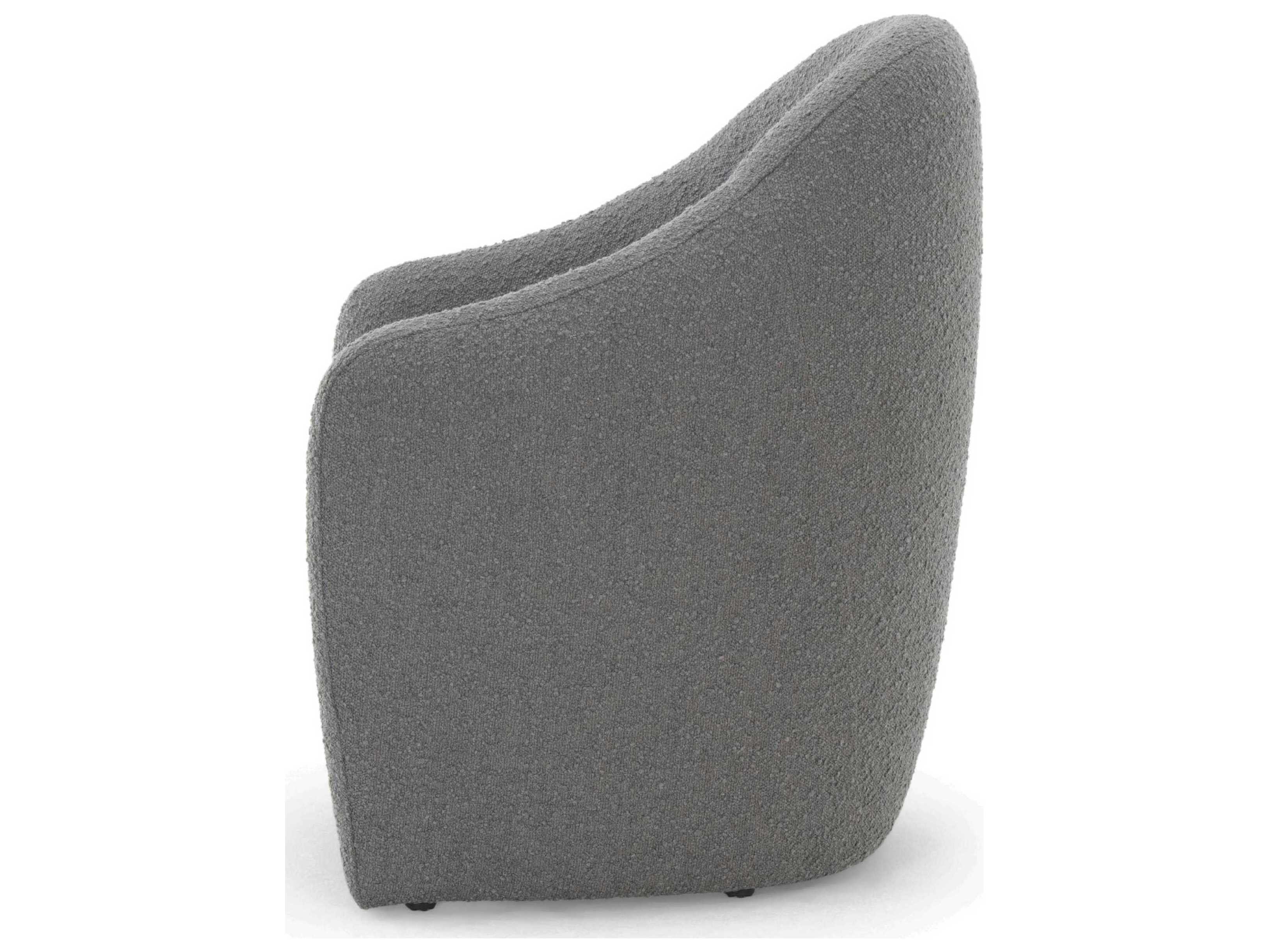 Urbia Metro Nora Pine Wood Gray Upholstered Arm Dining Chair