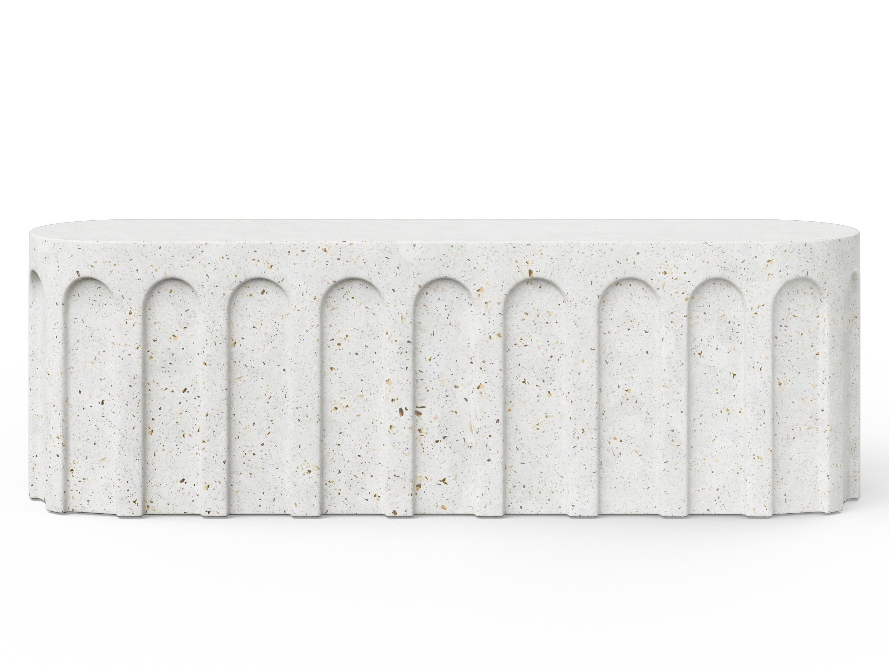 Urbia Outdoor Mixx Ivory Terrazzo Concrete Bench