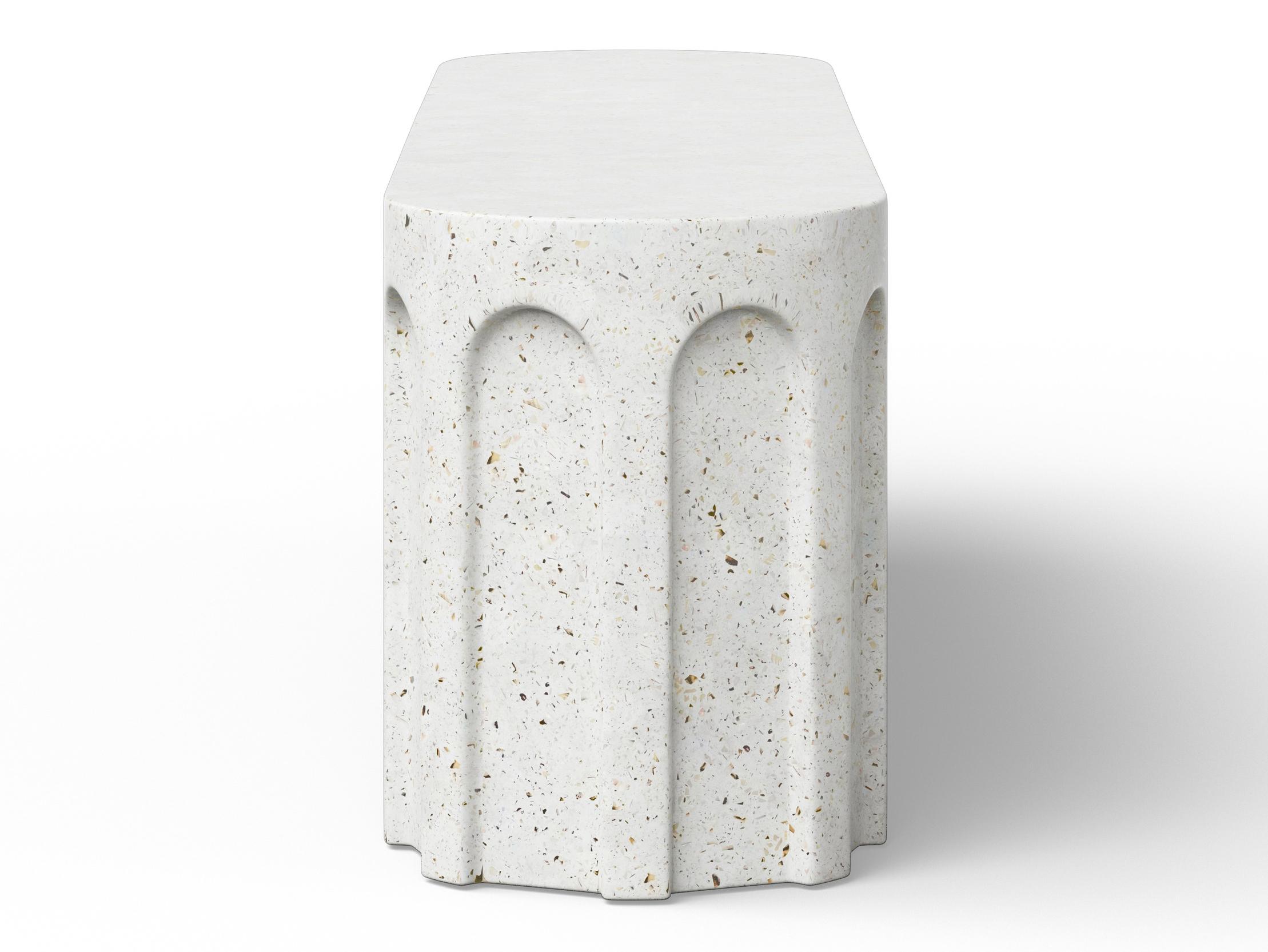 Urbia Outdoor Mixx Ivory Terrazzo Concrete Bench