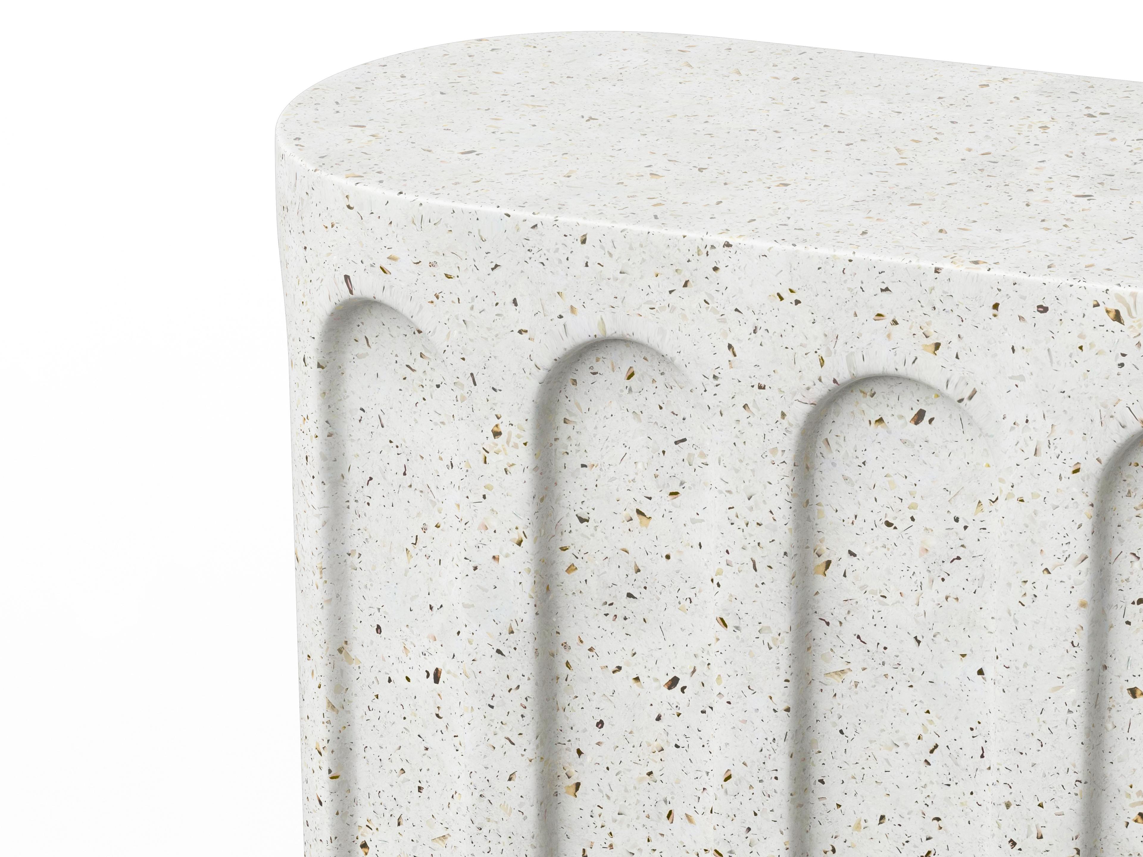 Urbia Outdoor Mixx Ivory Terrazzo Concrete Bench