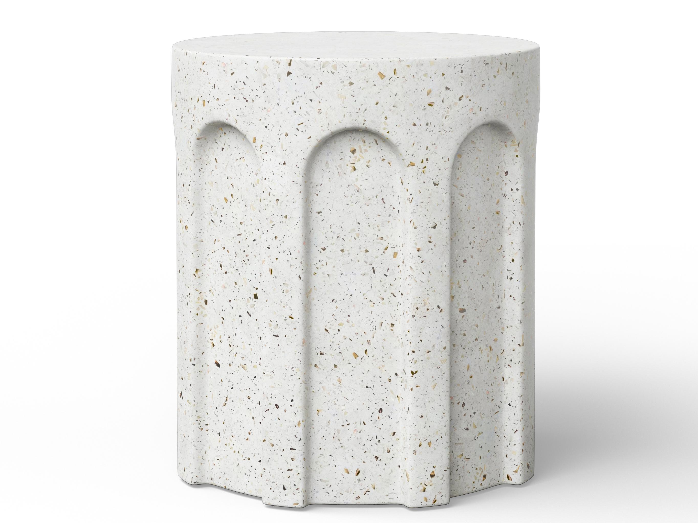 Urbia Outdoor Mixx Ivory Terrazzo Concrete Bar Stool