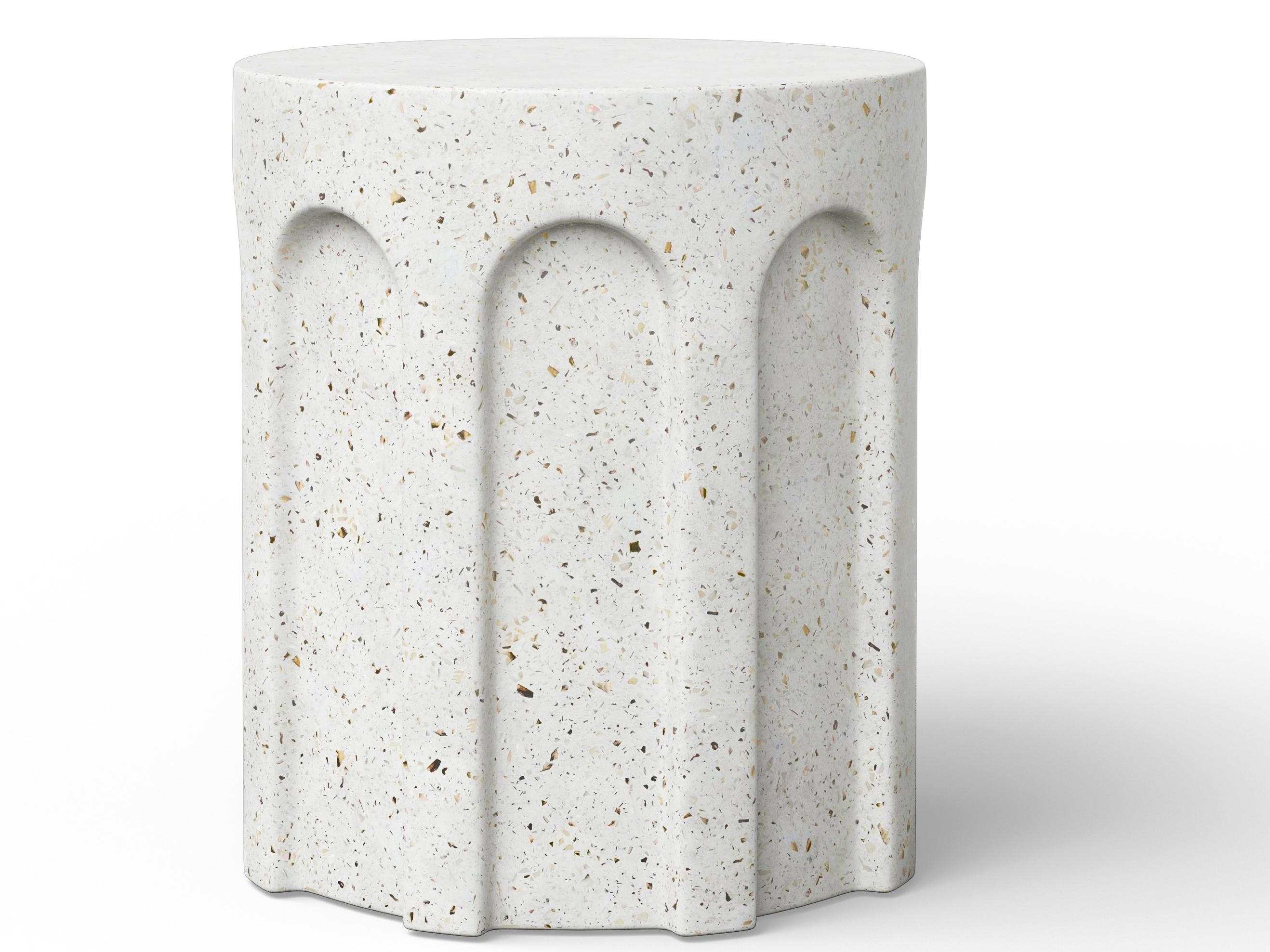 Urbia Outdoor Mixx Ivory Terrazzo Concrete Bar Stool