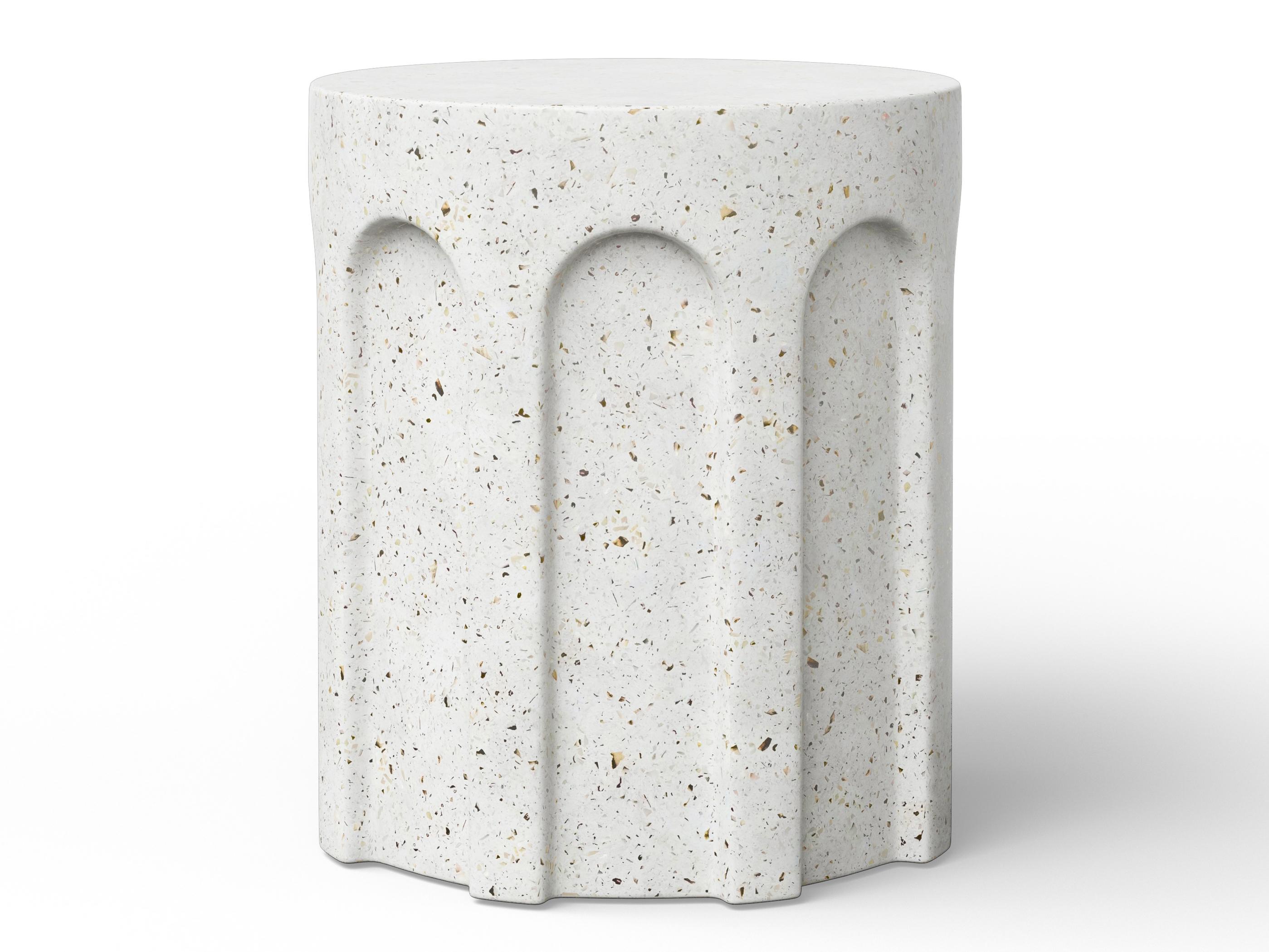 Urbia Outdoor Mixx Ivory Terrazzo Concrete Bar Stool