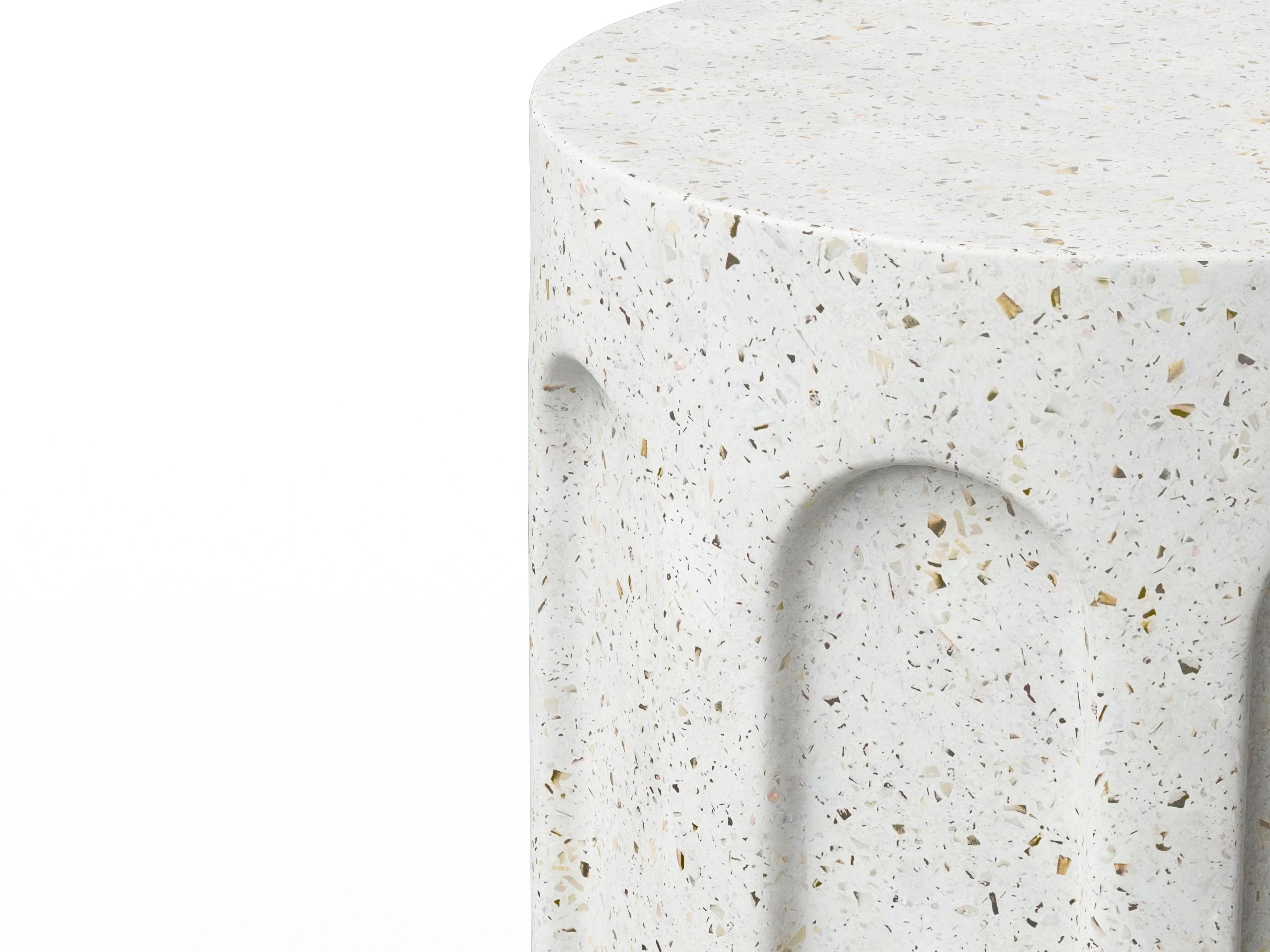 Urbia Outdoor Mixx Ivory Terrazzo Concrete Bar Stool