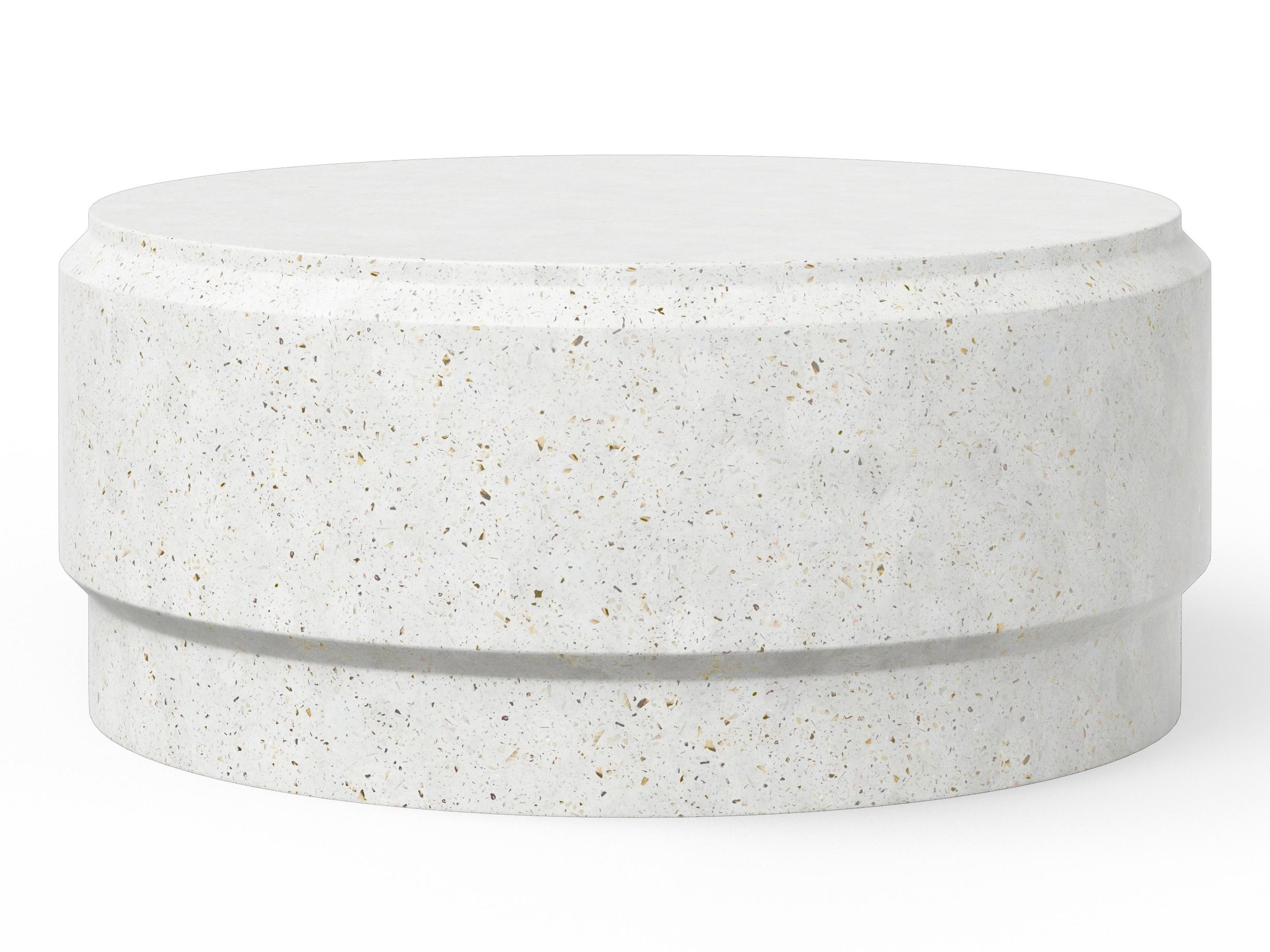 Urbia Outdoor Mixx Ivory Terrazzo Concrete Round Coffee Table