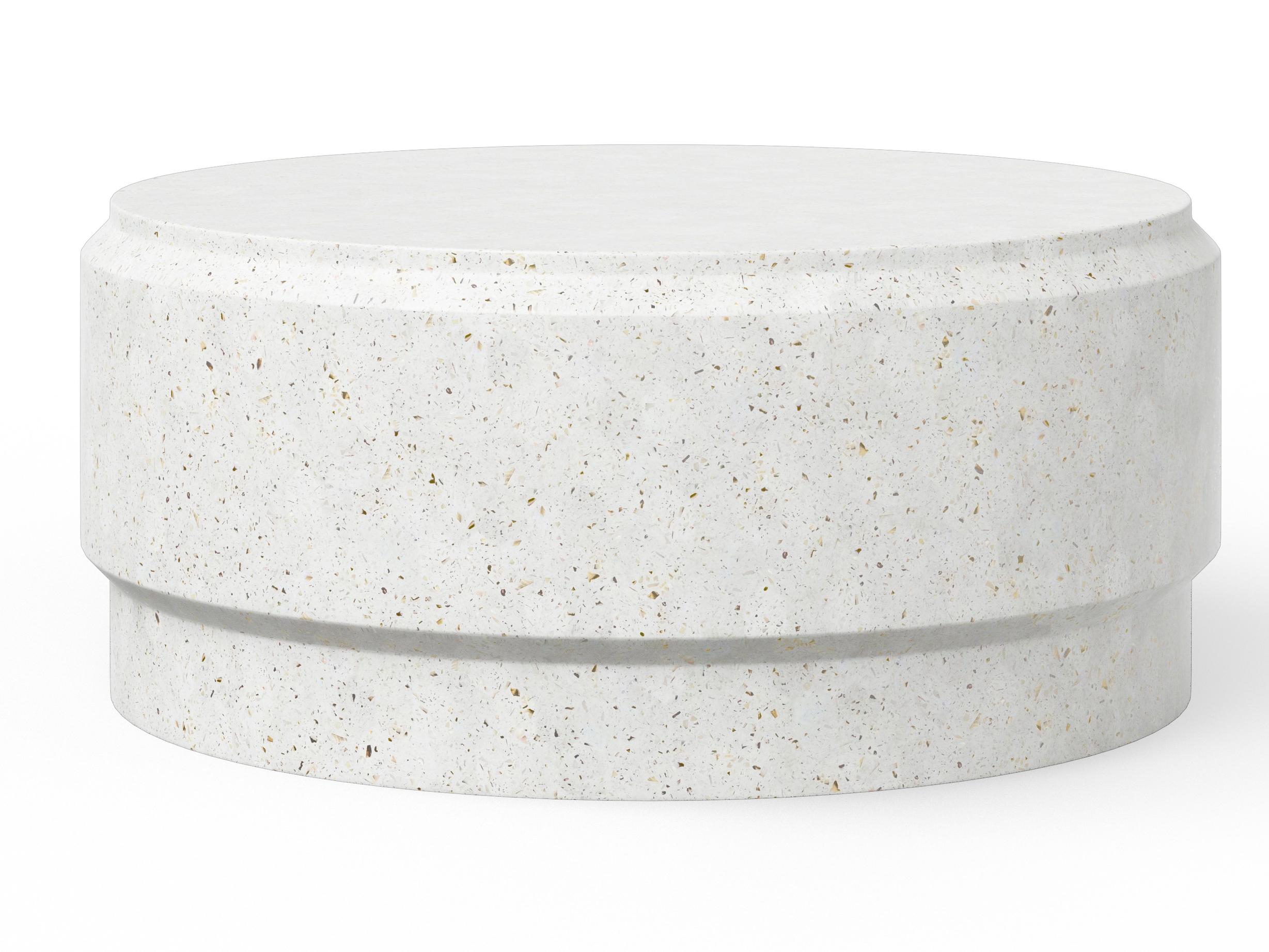 Urbia Outdoor Mixx Ivory Terrazzo Concrete Round Coffee Table